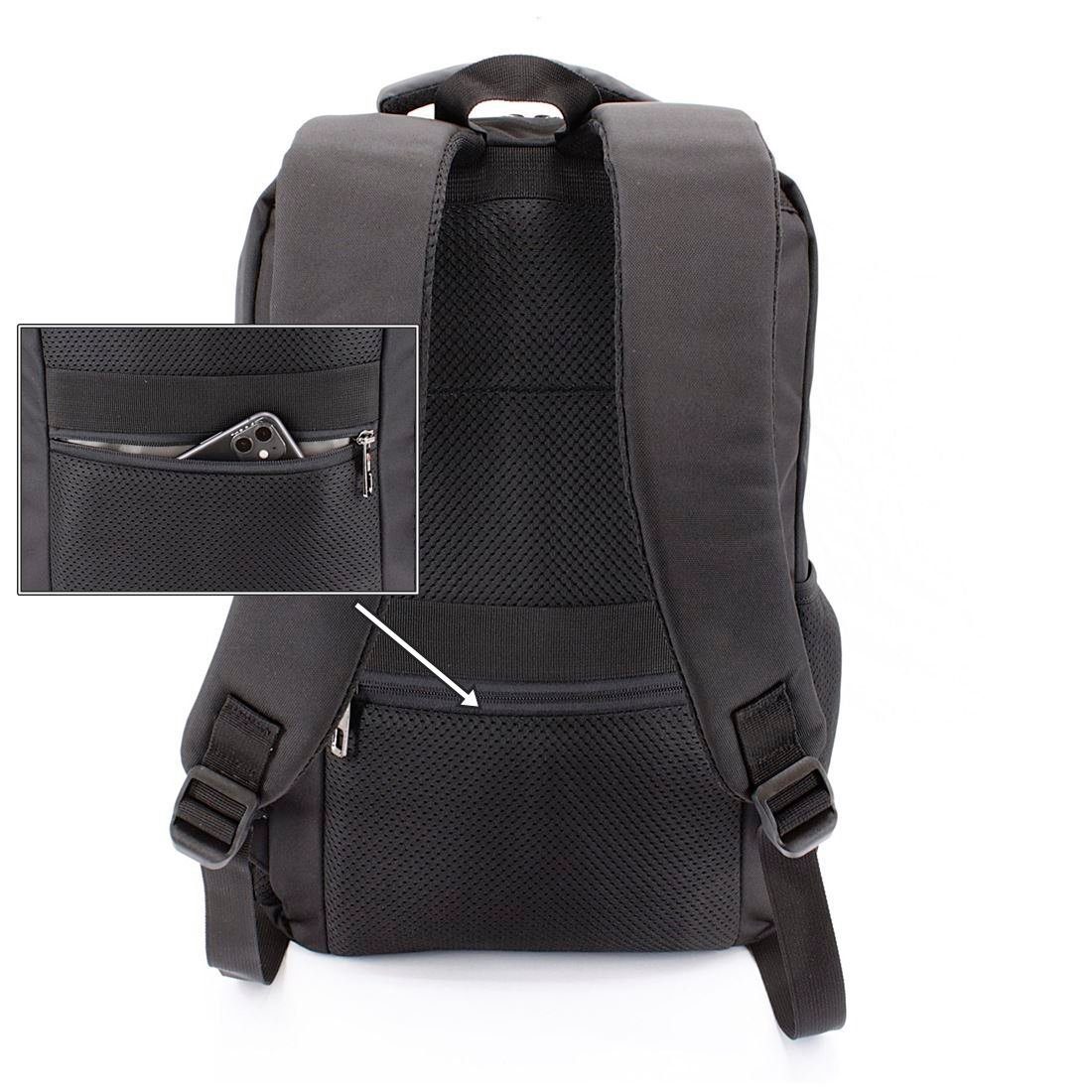 Backpack Laptoprucksack (schwarz), 15,6" Freizeitrucksack Schulrucksack Cityrucksack Notebook_Rucksack SHG Sportrucksack