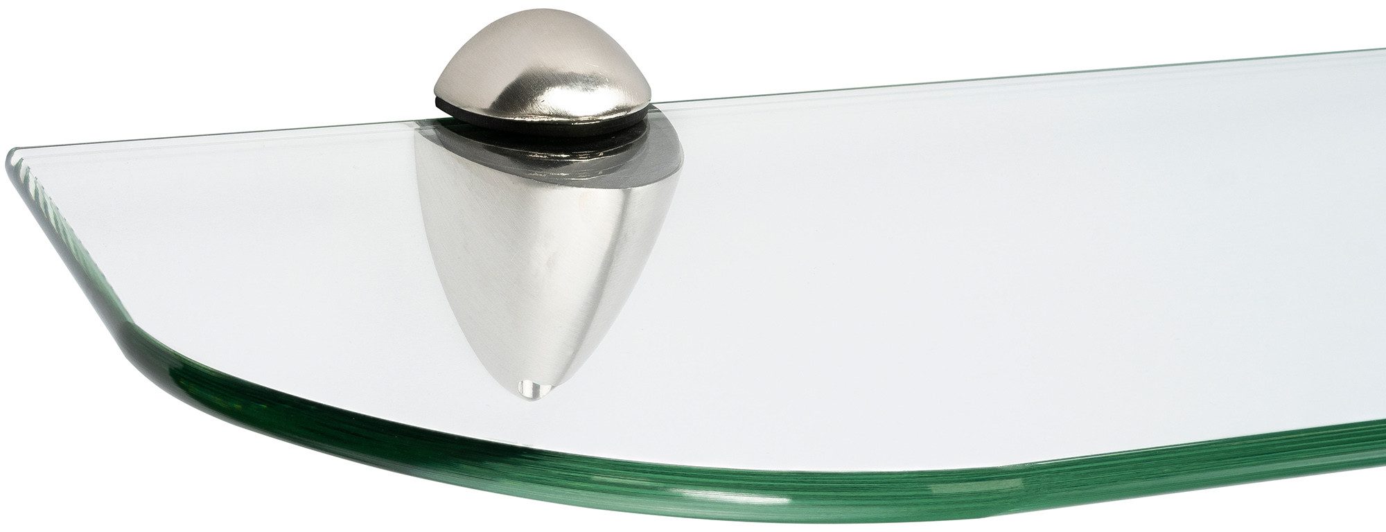 ib style Wandregal Glasregal 6mm klar 90 x 15 mm + Clip BECCO Edelstahloptik, Glasboden aus ESG-Sicherheitsglas - Wandregal