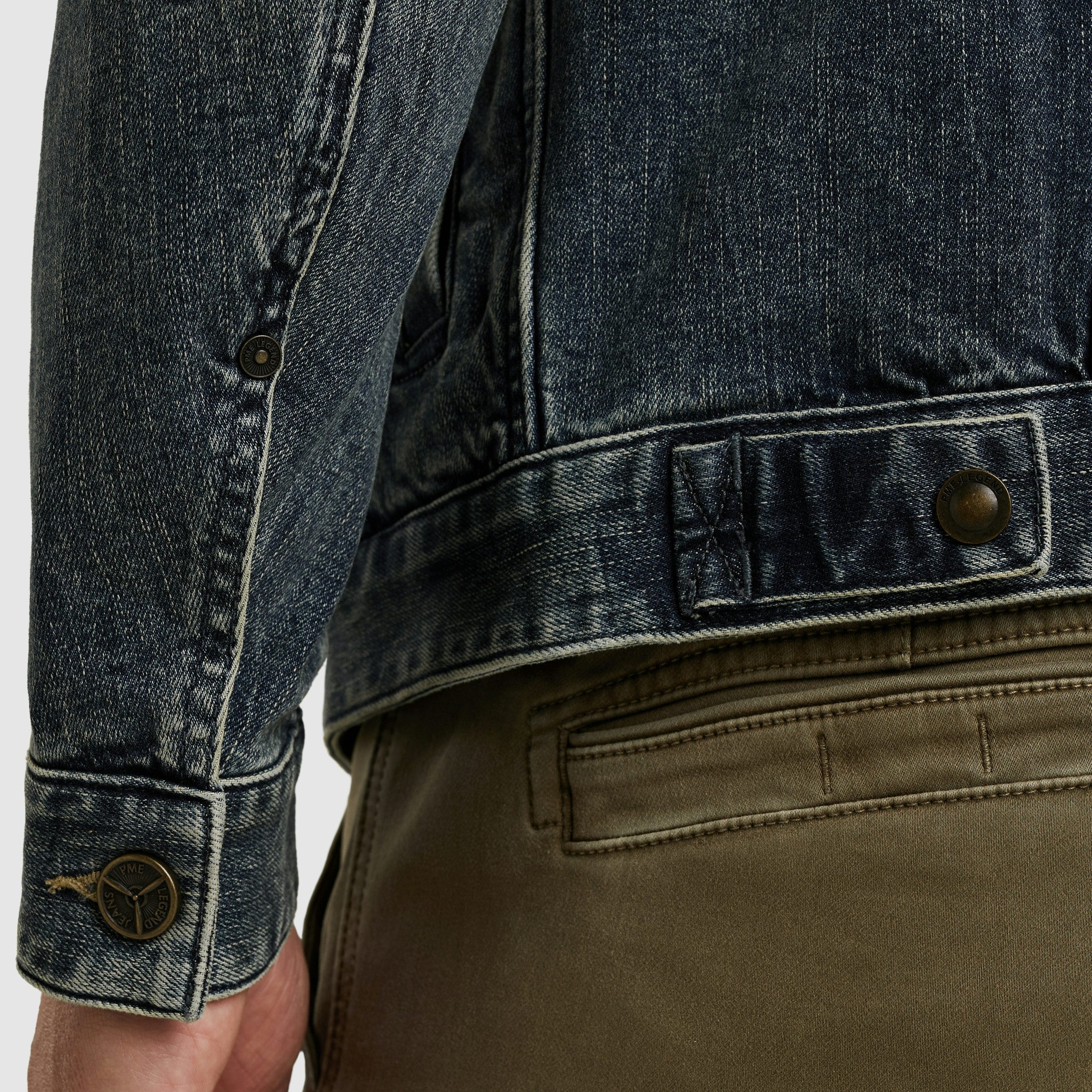 PME LEGEND Jeansjacke mit Logo Stickerei