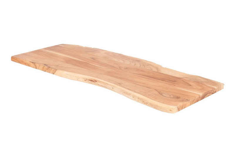 SAM® Tischplatte »Johannes«, aus Akazienholz massiv + naturfarben + lackiert, Baumkanten-Platte für Heimwerker, geeignet für Arbeitsplatten, Tische & Fensterbretter