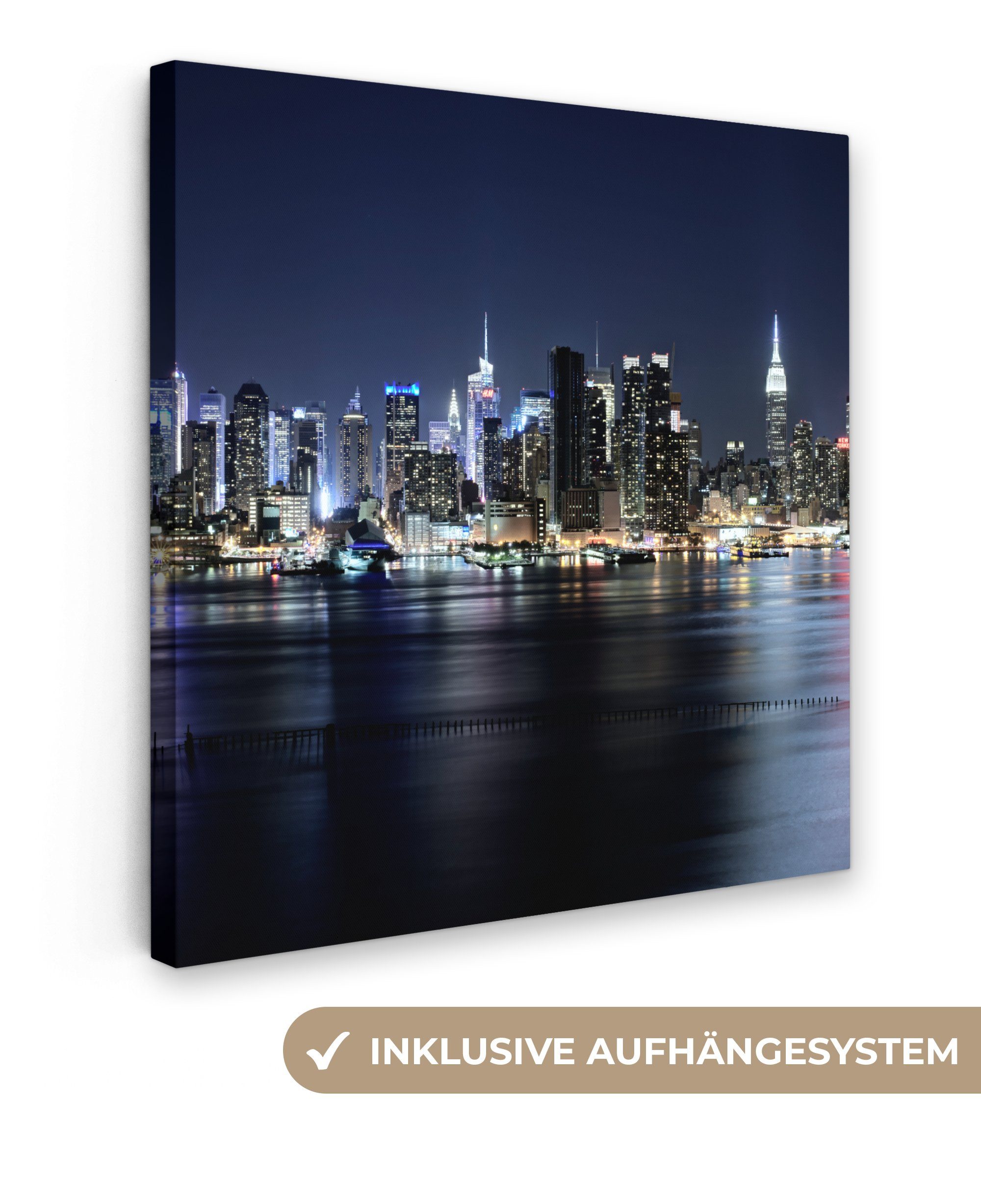 OneMillionCanvasses® Leinwandbild New York - Licht - Skyline, Fotodruck (1 günstig online kaufen