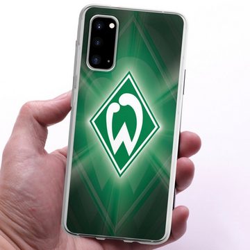 DeinDesign Handyhülle SV Werder Bremen Offizielles Lizenzprodukt Wappen Werder Bremen Laser, Samsung Galaxy S20 Silikon Hülle Bumper Case Handy Schutzhülle