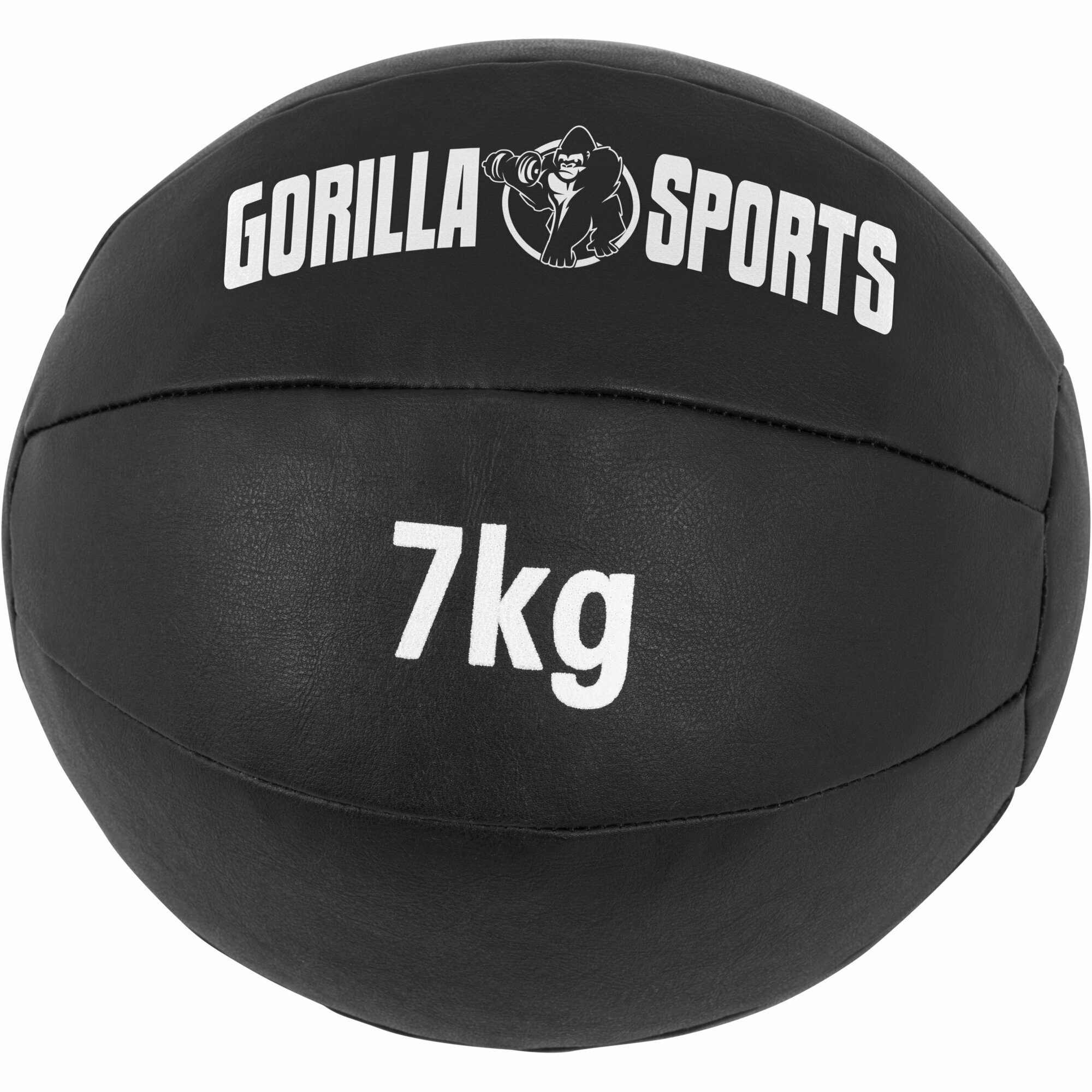 GORILLA SPORTS Medizinball Einzeln/Set, 29cm, aus Leder, Trainingsball, Fitnessball, Gewichtsball 7 kg
