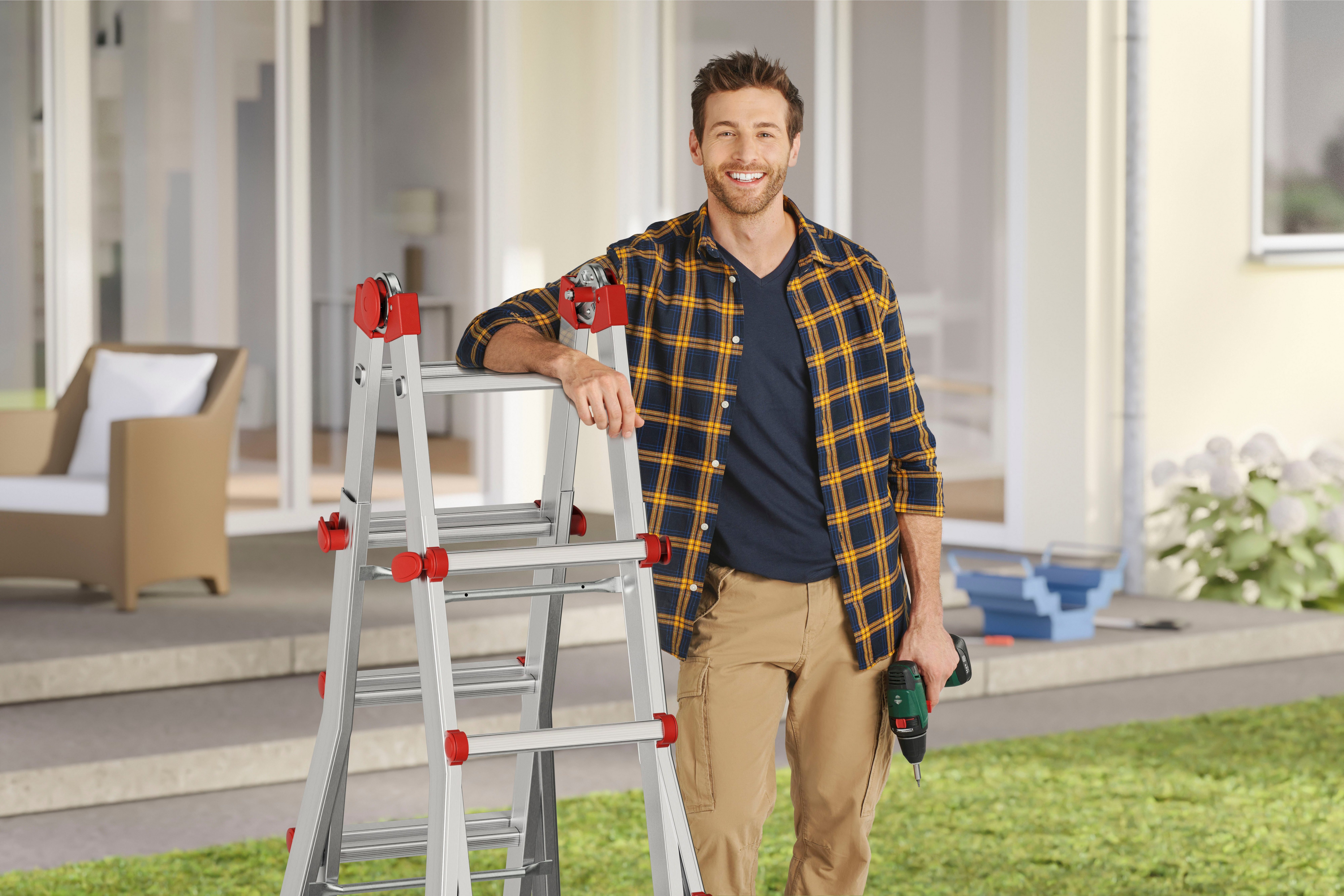 Hailo Vielzweckleiter "M80" Aluminium, 4x3 Sprossen günstig online kaufen