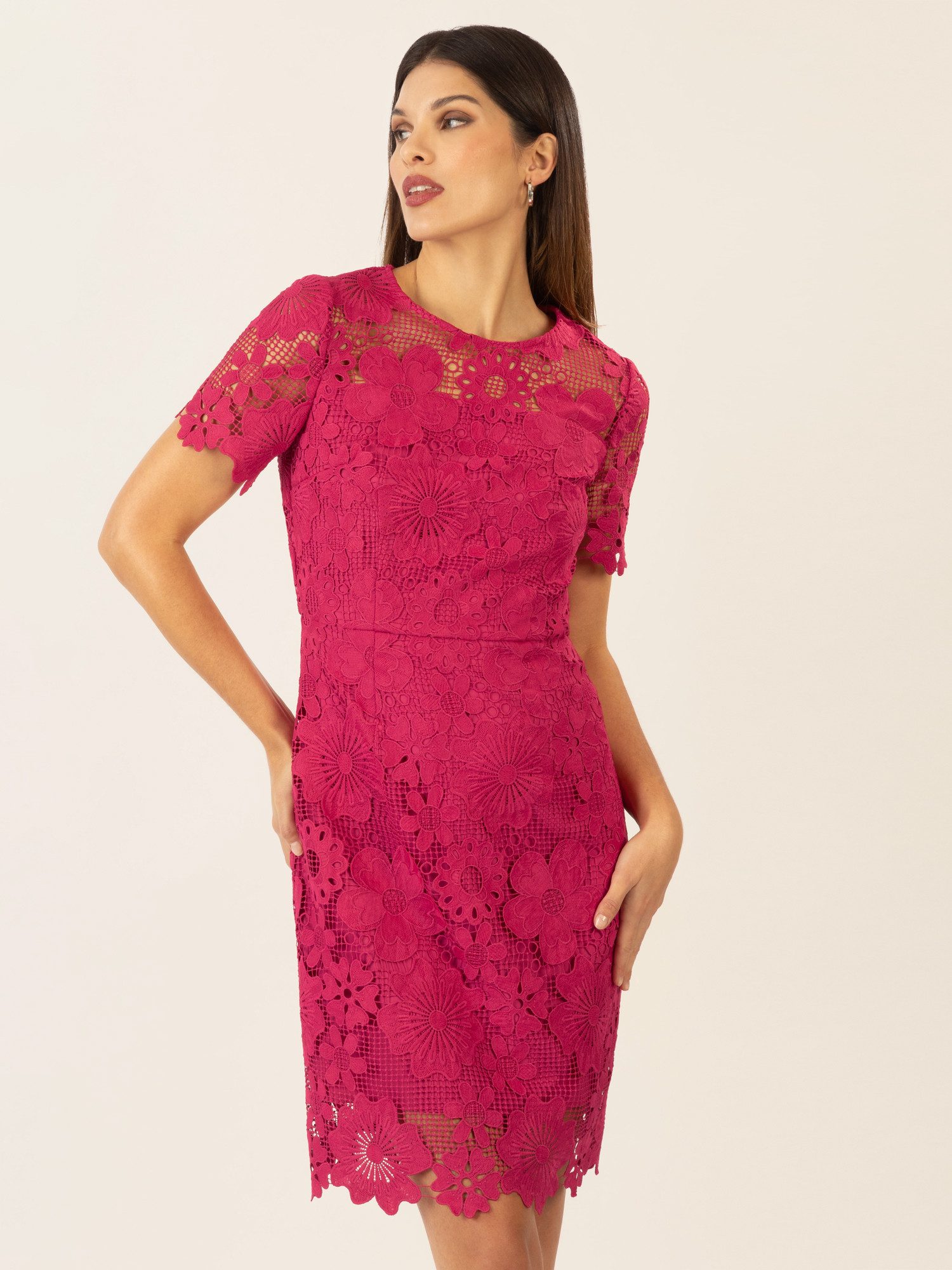 Apart Abendkleid mit rundem Ausschnitt vorne günstig online kaufen