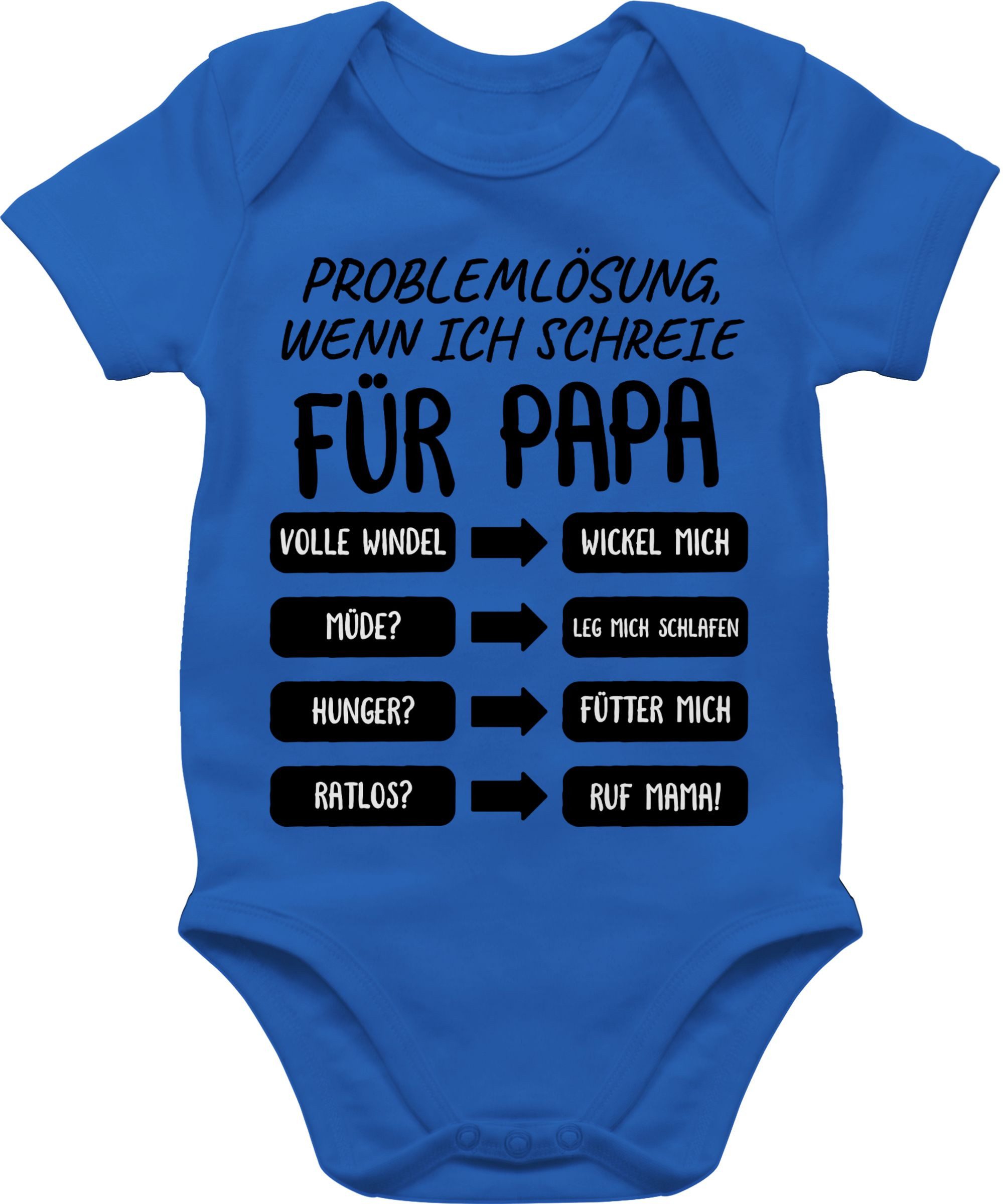 Shirtracer Shirtbody Problemlösung wenn ich schreie für Papa Geschenk Vatertag Baby