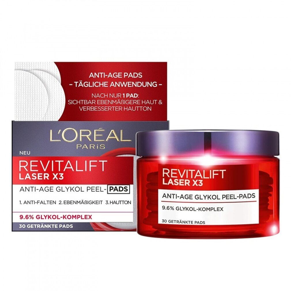 L'ORÉAL PARIS Gesichtspeeling Revitalift Laser X 3 30 Pads Anti-Aging Glycolic Peel