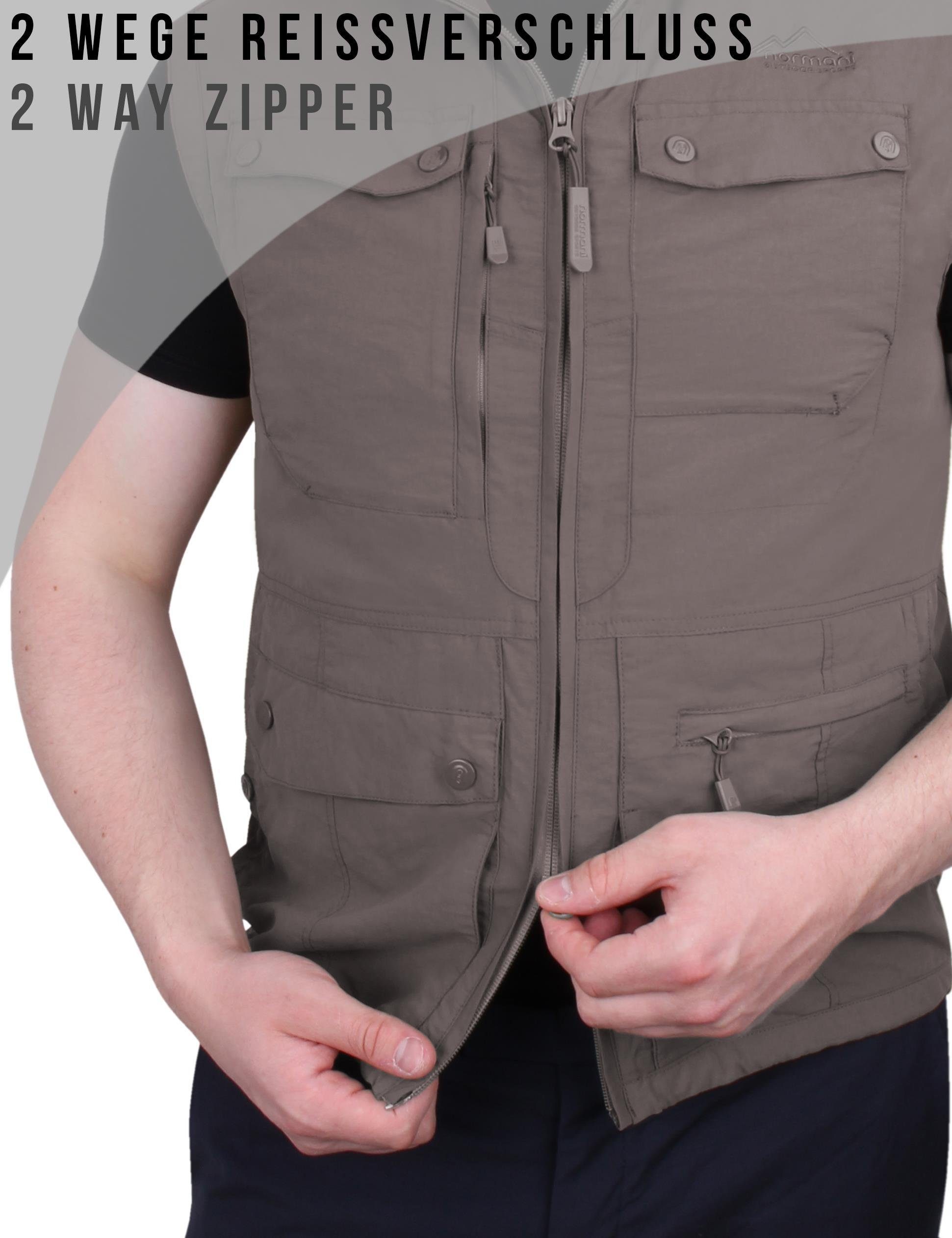 normani Funktionsweste Herren Outdoor Weste Kudu Reise Sommerweste Wanderweste Freizeitweste Sonnenschutzfaktor UPF 50+