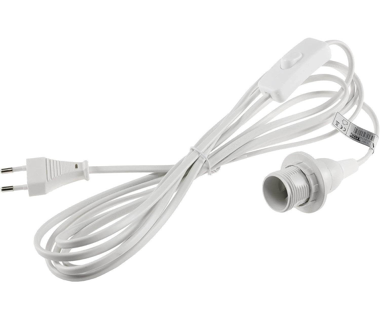 ChiliTec Lampenfassung ChiliTec E27 Lampenfassung 3,4m Kabel mit Schalter Schnurschalter
