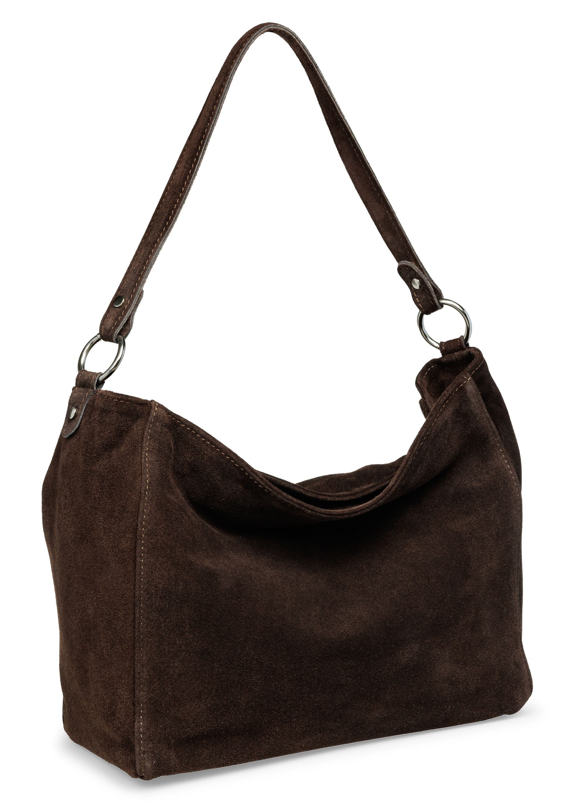 Caspar Schultertasche Große Veloursleder Handtasche Klassisch - PREMIUM LIN günstig online kaufen