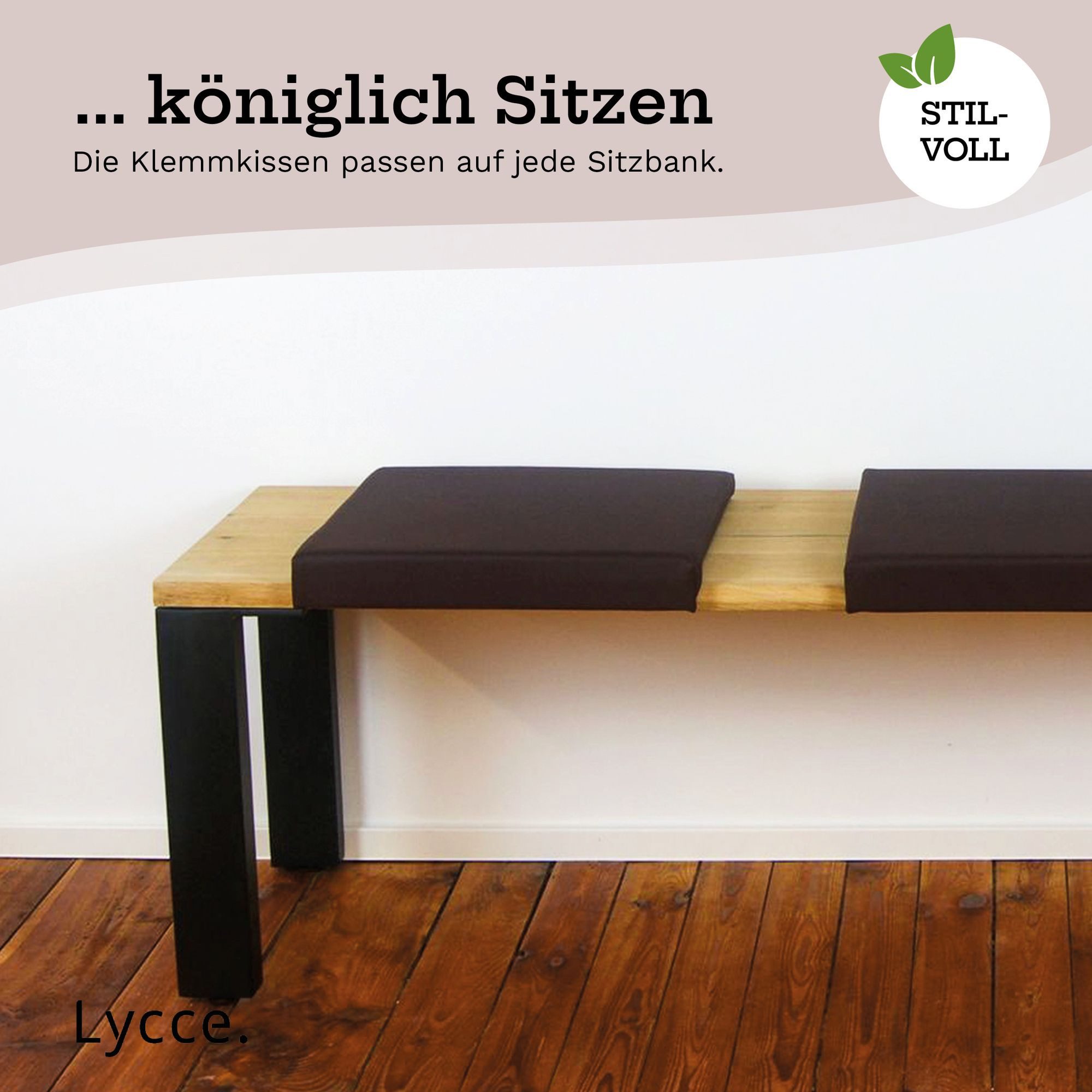Lycce Bankauflage Klemmkissen, Sitzkissen 1 Leiste, 35cm Klemmtiefe, weich gepolstert, (1 St), verrutscht nicht, hochwertiger Kunstlederbezug, verschiedene Farb – Bild 5 von 5