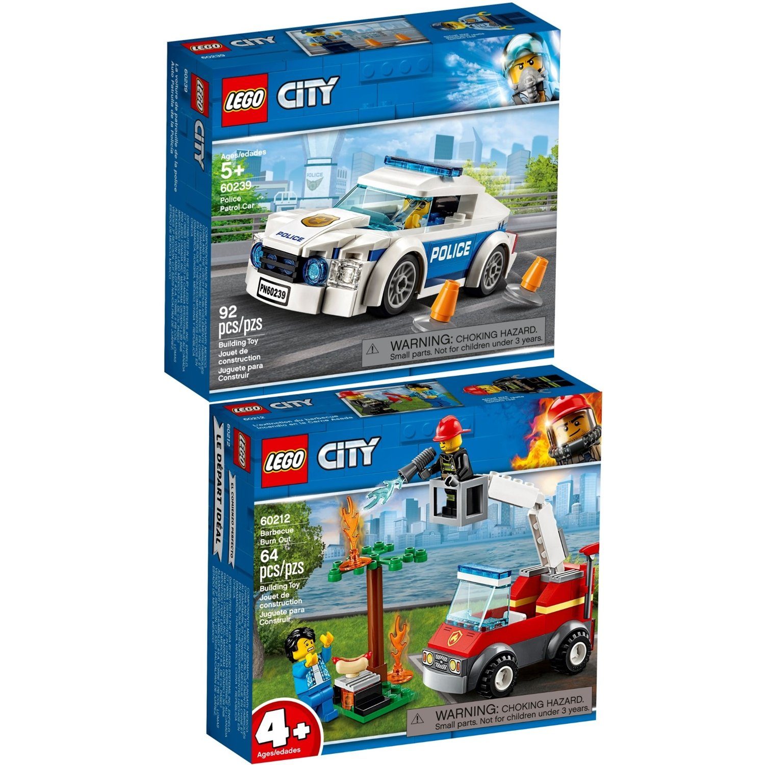 LEGO® Spielbausteine »60212 60239 City 2er Set Feuerwehr + Streifenwagen«