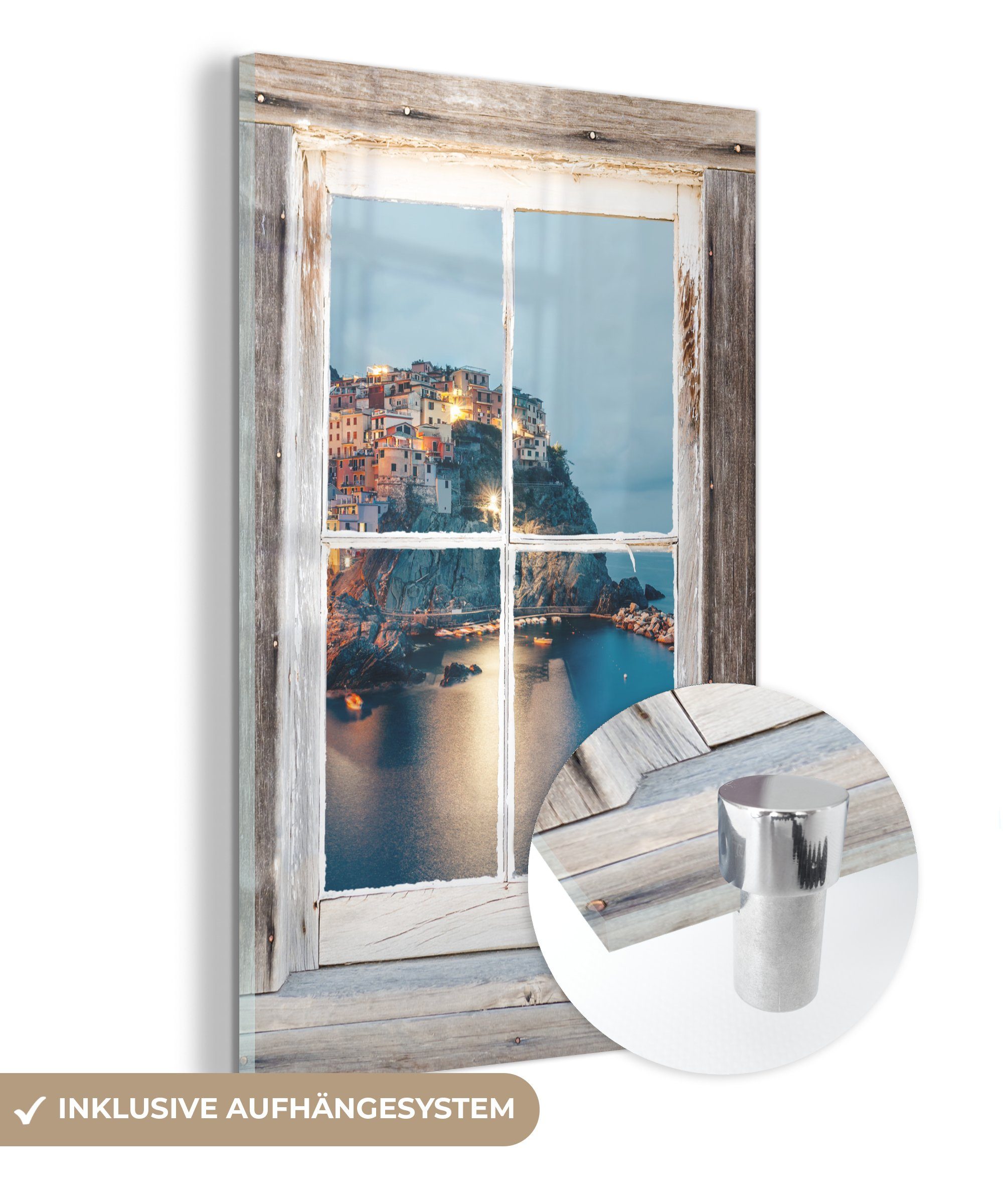 MuchoWow Acrylglasbild Durchsichtig - Holz - Italien, (1 St), Glasbilder - Bilder auf Glas Wandbild - Foto auf Glas - Wanddekoration