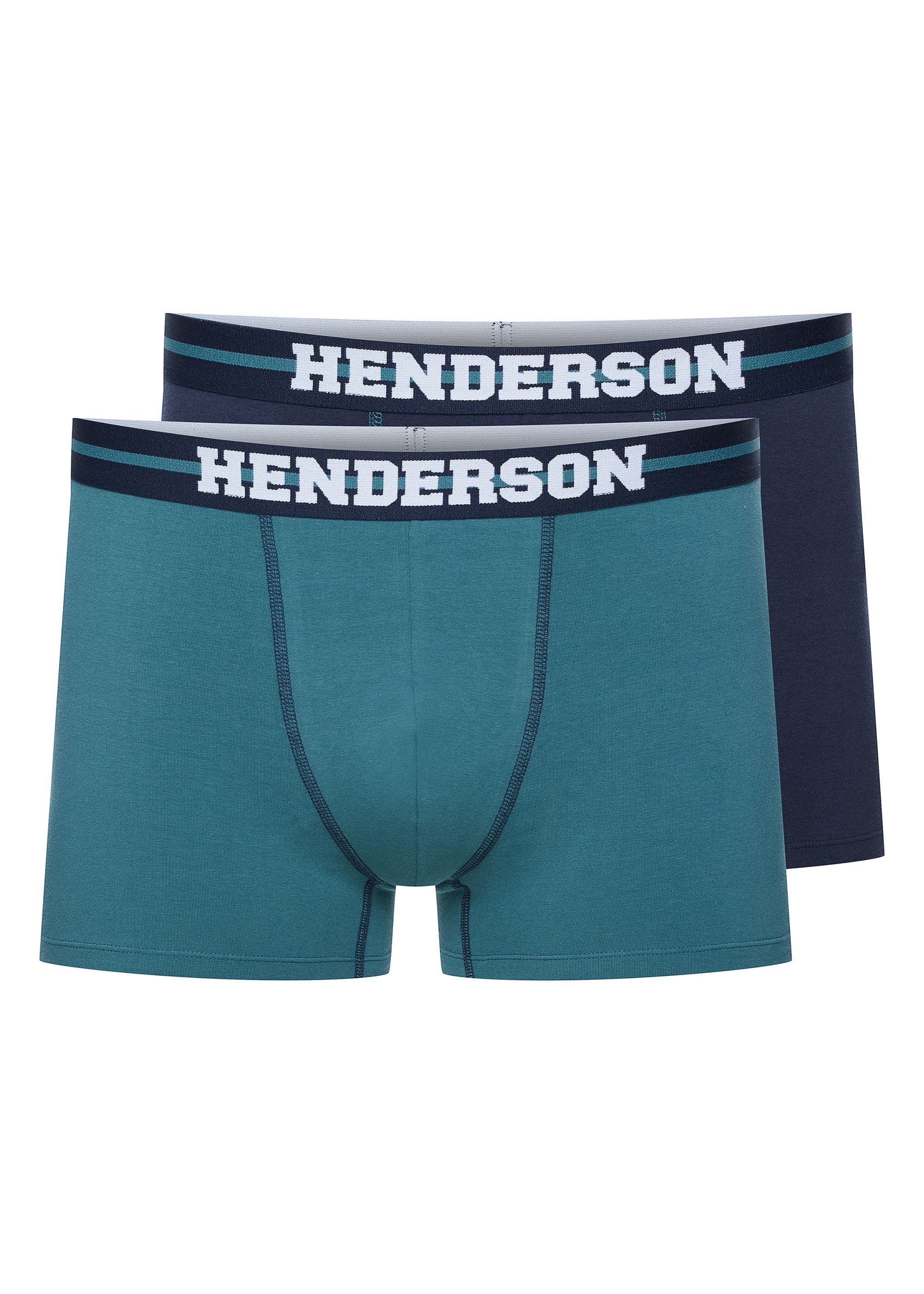 Henderson Boxershorts Boxershorts Doppelpack Baumwollmix unifarben elastischer Bund FIND (2-St)