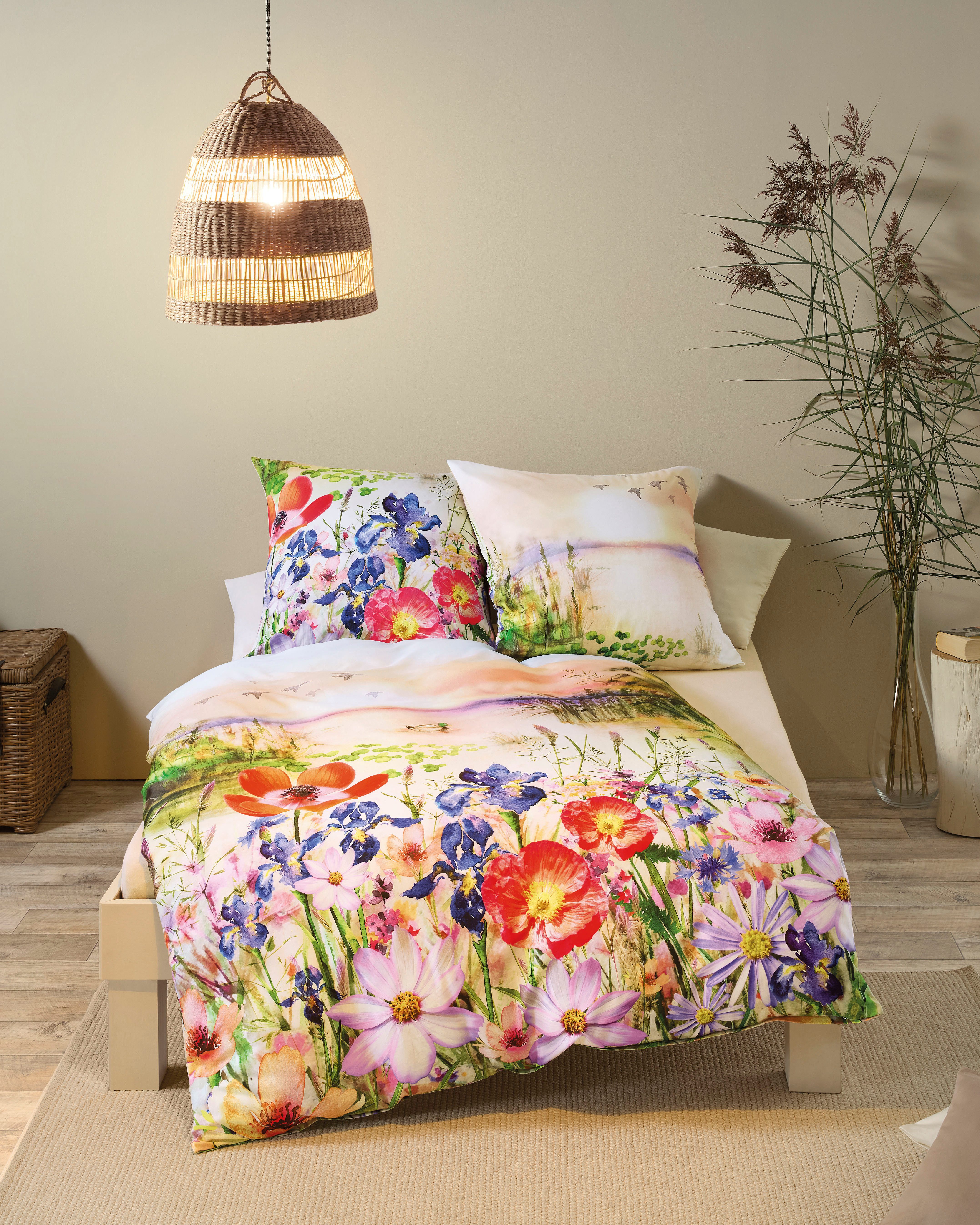 Kaeppel Bettwäsche Sunset Memories, Mako-Satin, 2 teilig, Mit Blumen