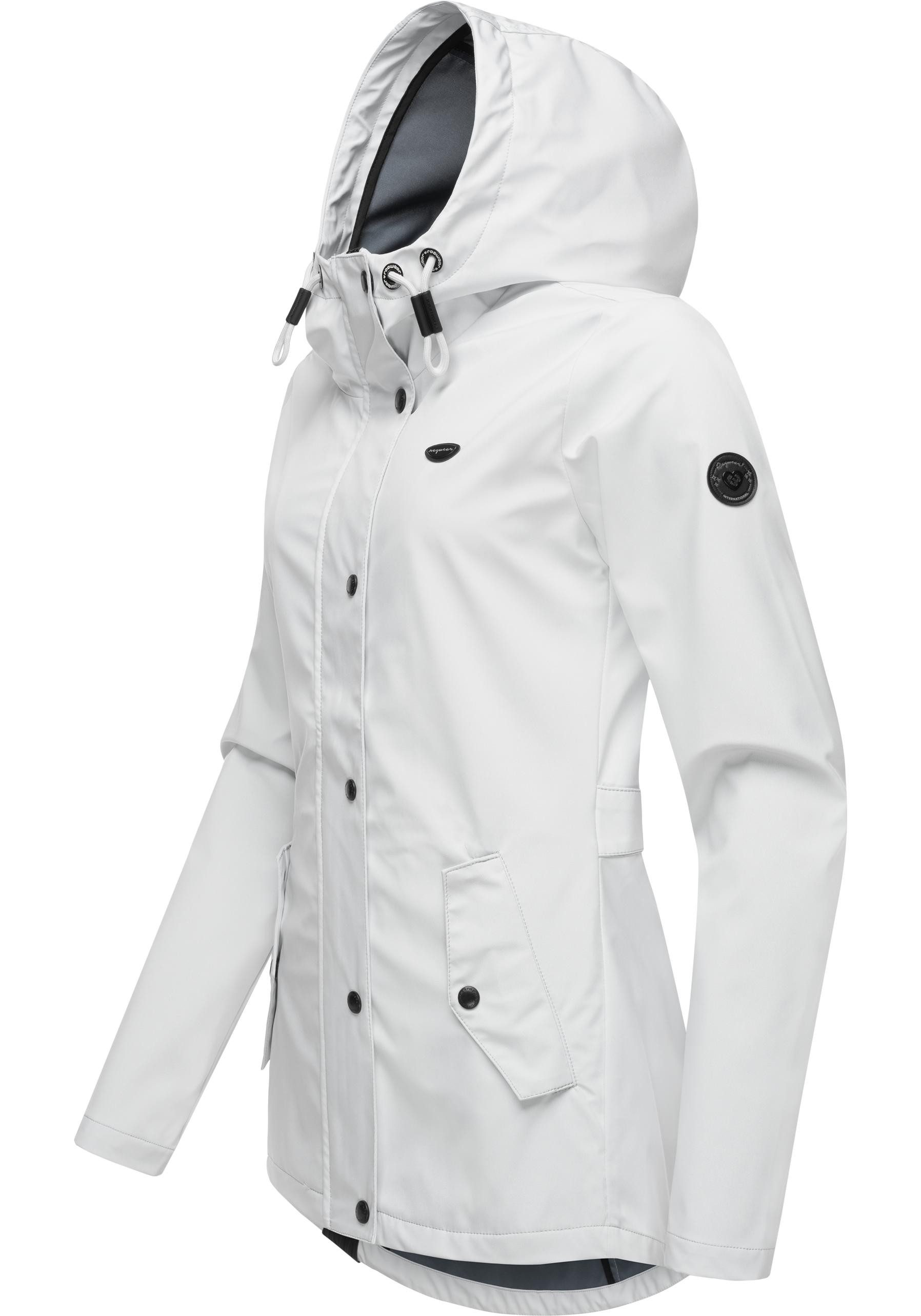 Ragwear Softshelljacke Margge Shell wasserdichte Damen Übergangsjacke mit großer Kapuze