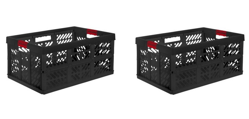 keeeper Klappbox 2x Premium Faltbox 45 L mit Soft-Touch Griffen, aus  hochwertigem Kunststoff, Fassungsvermögen: 45 Liter