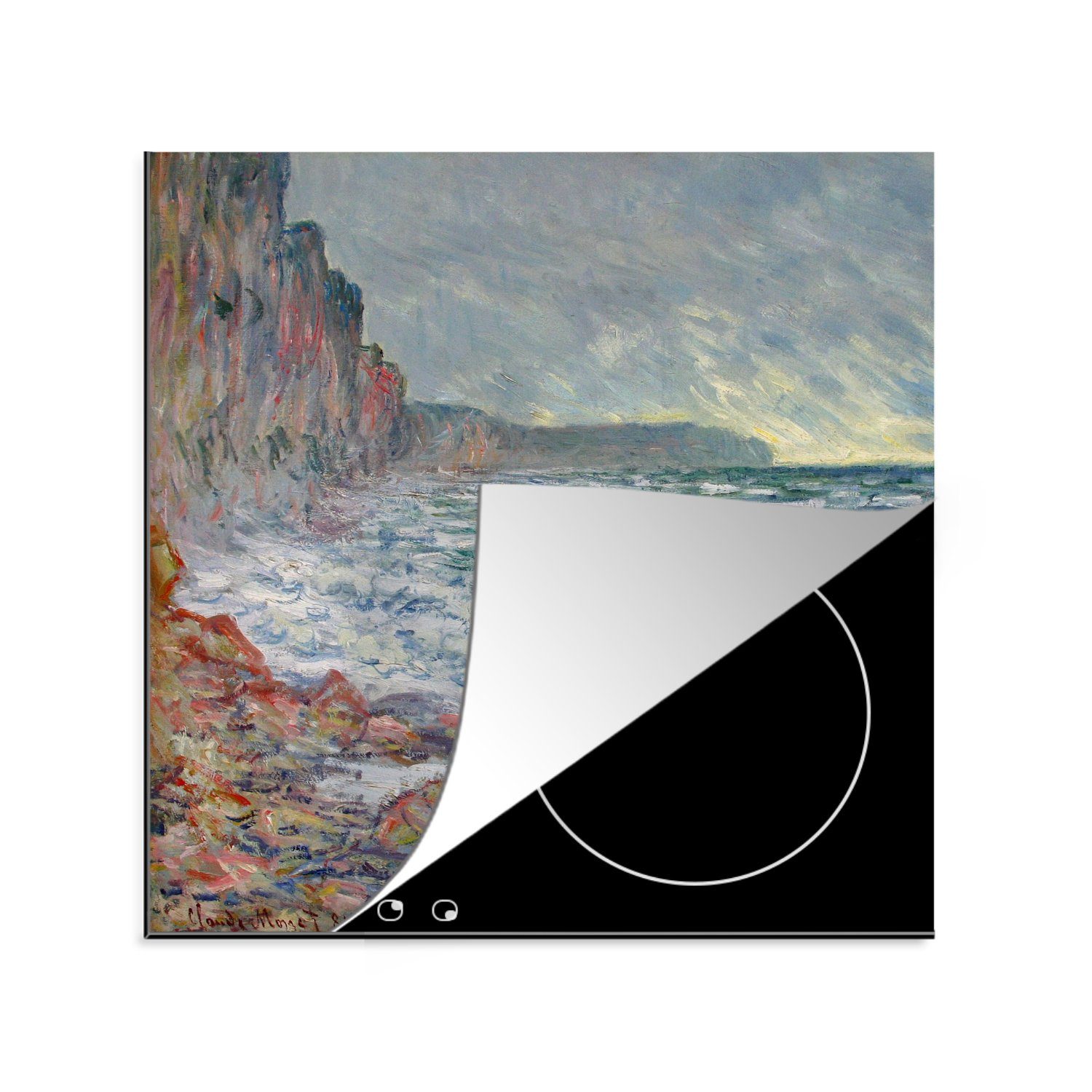 MuchoWow Herdblende-/Abdeckplatte Fecamp am Meer - Claude Monet, Vinyl, (1 tlg), 78x78 cm, Ceranfeldabdeckung, Arbeitsplatte für küche