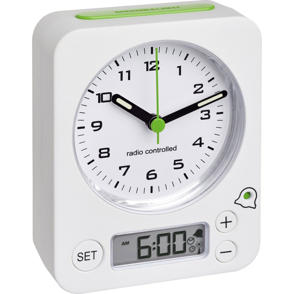 TFA Dostmann Wecker TFA Dostmann 60.1511.02 Funk Wecker Weiß Fluoreszierend Zeiger