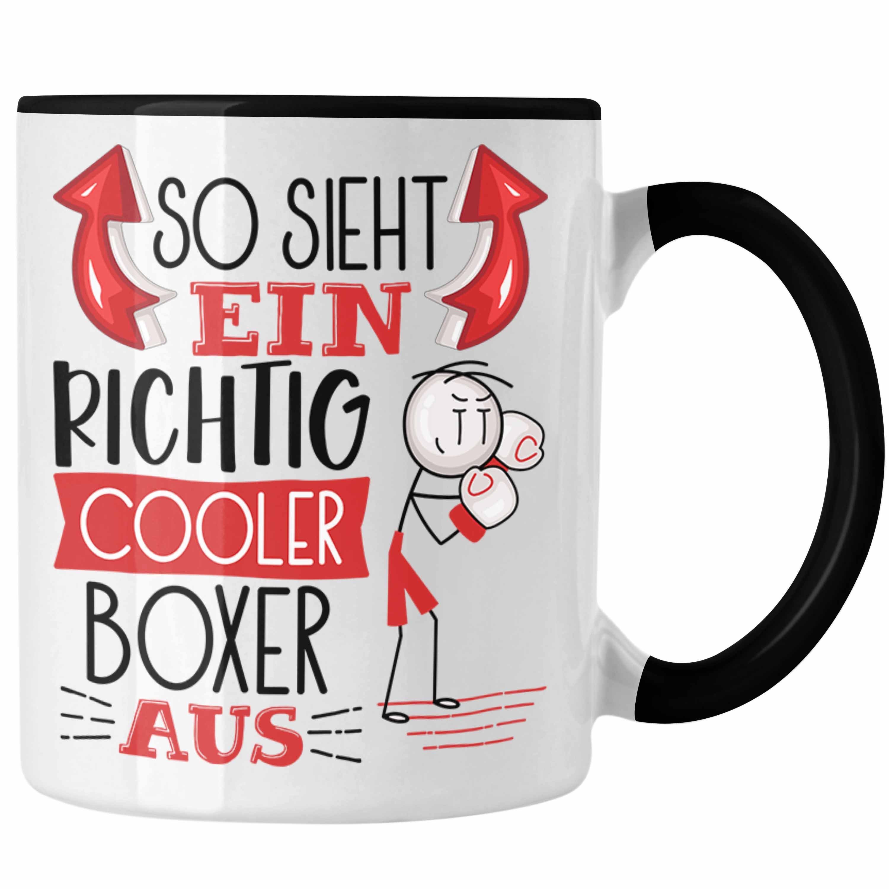 Trendation Tasse Boxer Tasse Geschenk So Sieht Ein Richtig Cooler Boxer Aus Geschenkid Schwarz