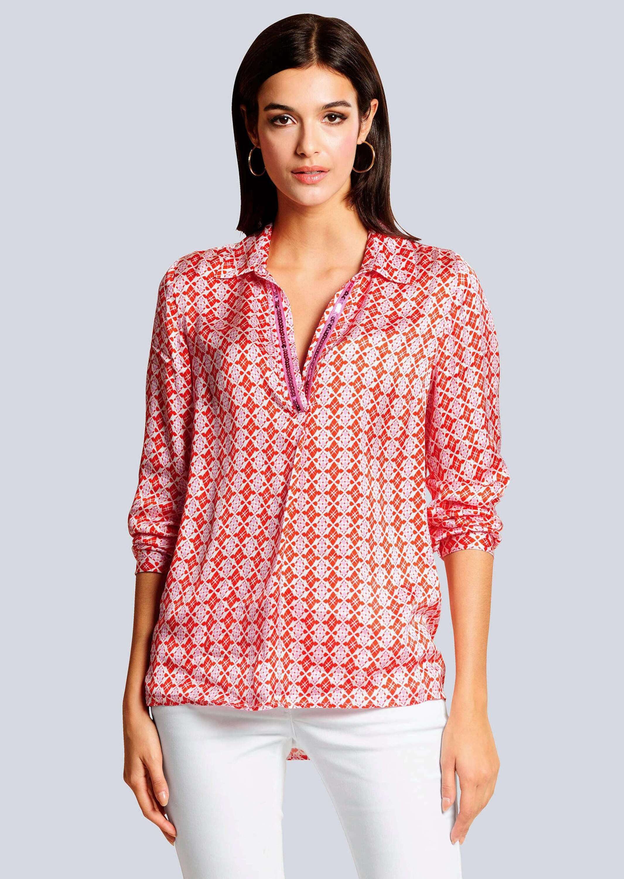 Schlupfbluse Bluse mit effektvollen Pailletten