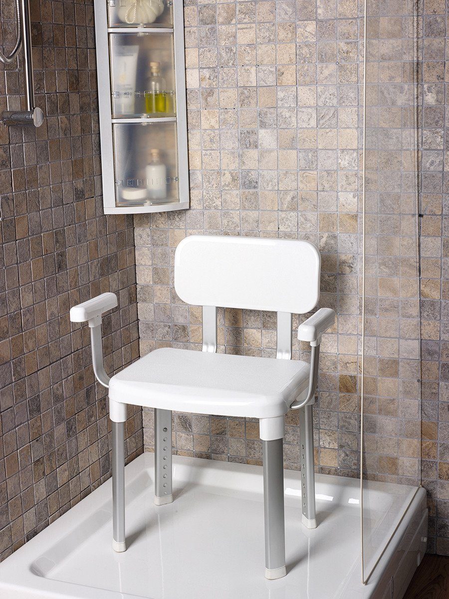 Bischof Dusch- und Badhocker Splash Comfort Xtra, belastbar bis 150 kg, höhenverstellbar, TÜV-GS