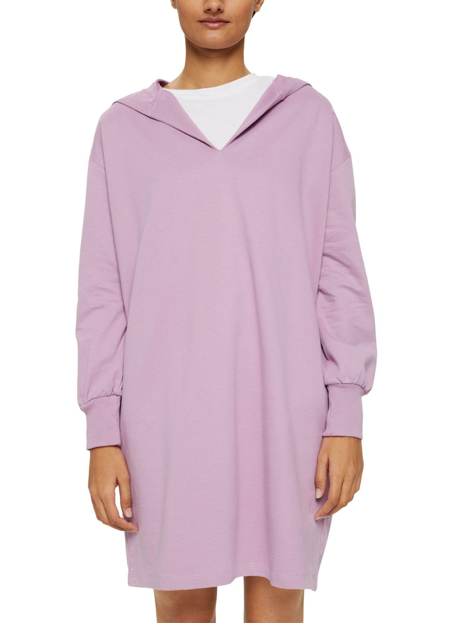 Damen Kleider edc by Esprit Minikleid Hoodie-Kleid aus 100% Bio-Baumwolle