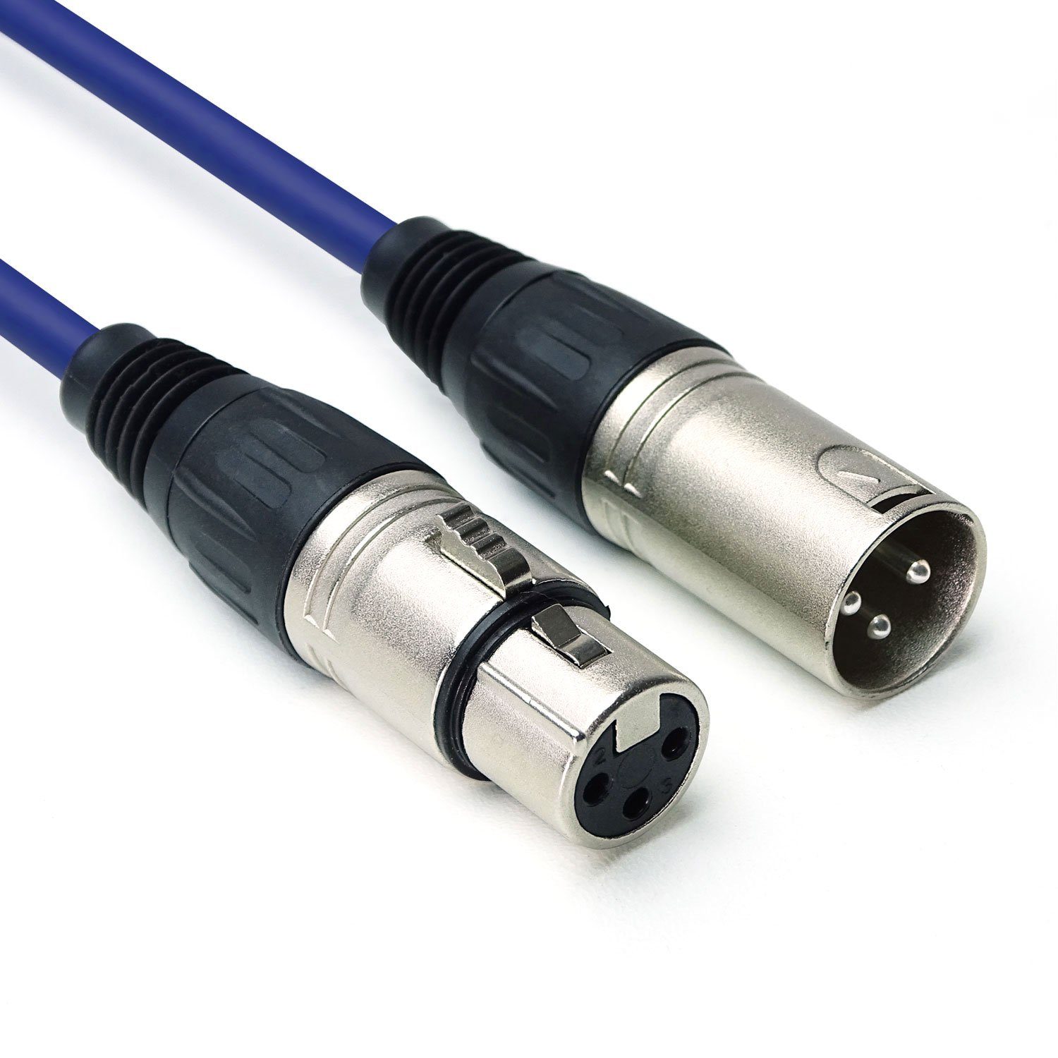 keepdrum keepdrum 6m DMX Kabel Blau 3-pol XLR 100-Ohm 3 Stück Audio-Kabel, XLR, (600 cm), 3 x DMX-Kabel Blau 6m
