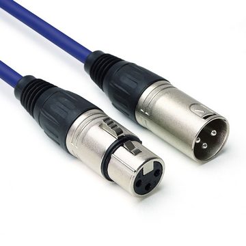 keepdrum DMX-Kabel 2er Set Elektro-Kabel, 3-pol XLR Stecker, zu XLR-Buchse (10 cm), 1x Rot 1x Blau