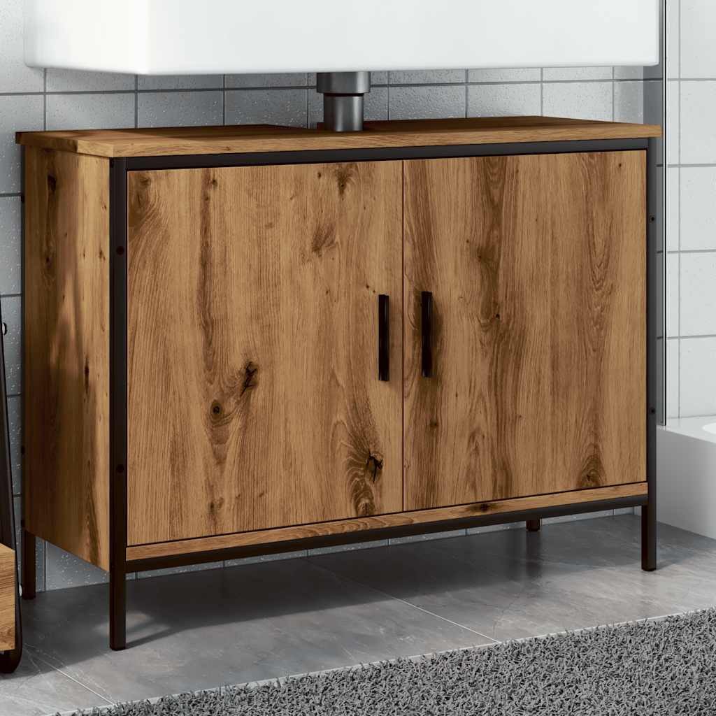vidaXL Badezimmerspiegelschrank Waschbeckenunterschrank Artisan-Eiche 80x30 günstig online kaufen