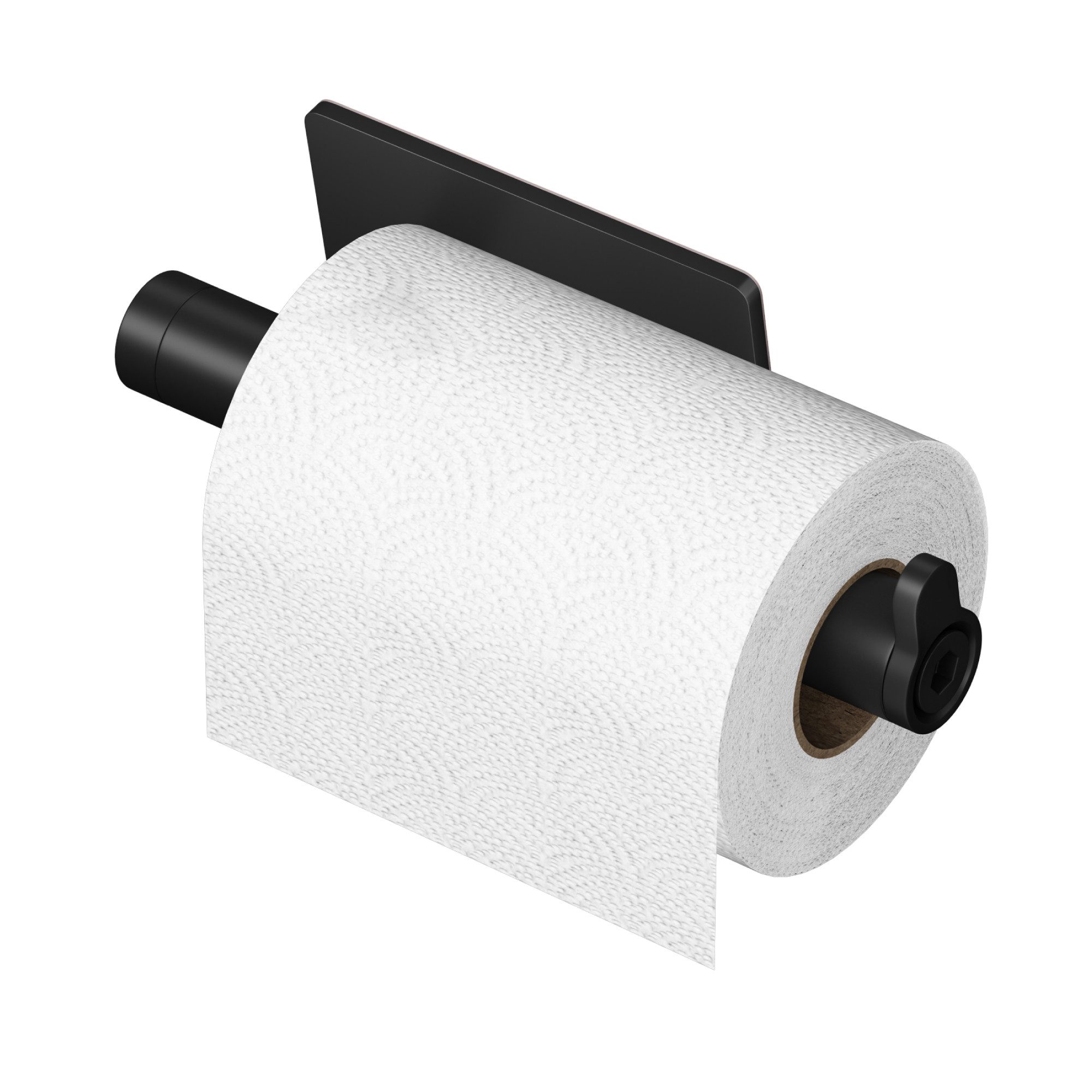 doporro Toilettenpapierhalter Klopapierhalter moderner Klorollenhalter aus Edelstahl Lino-02, seitlichen Haken, bohrfreie Montage