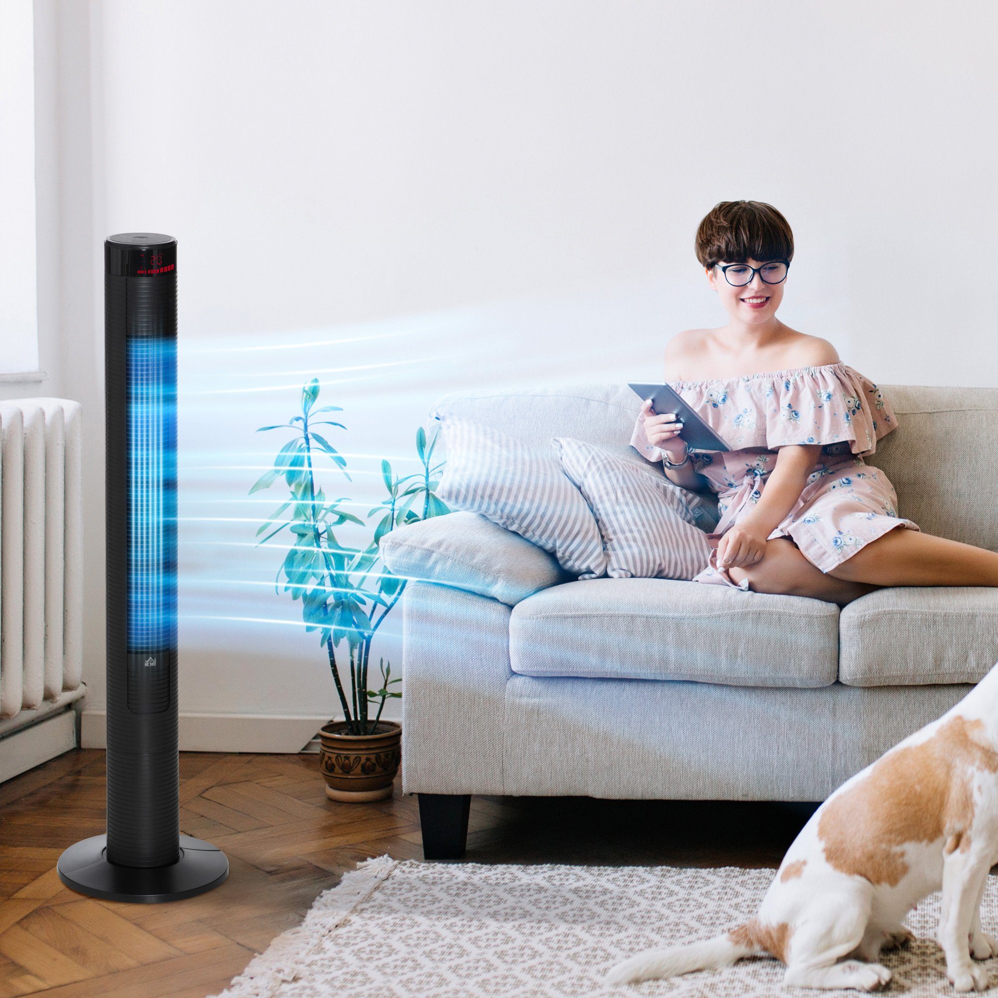 HOMCOM Standventilator Turmventilator mit Fernbedienung, 31.5 günstig online kaufen