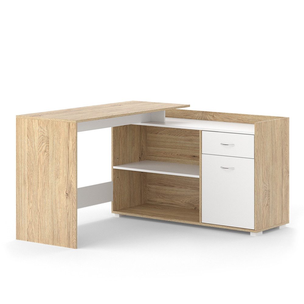 Vicco Schreibtisch Noira, Weiß/Sonoma, 135 x günstig online kaufen
