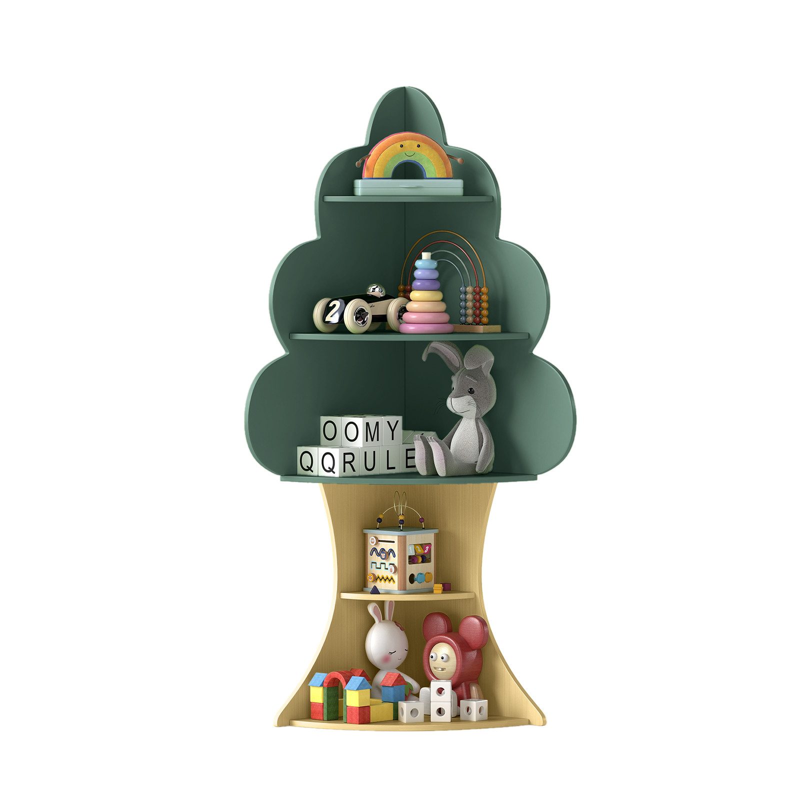 COSTWAY Kinderregal, Spielzeugregal aus Holz, 5 Ebenen Bücherregal Kinder