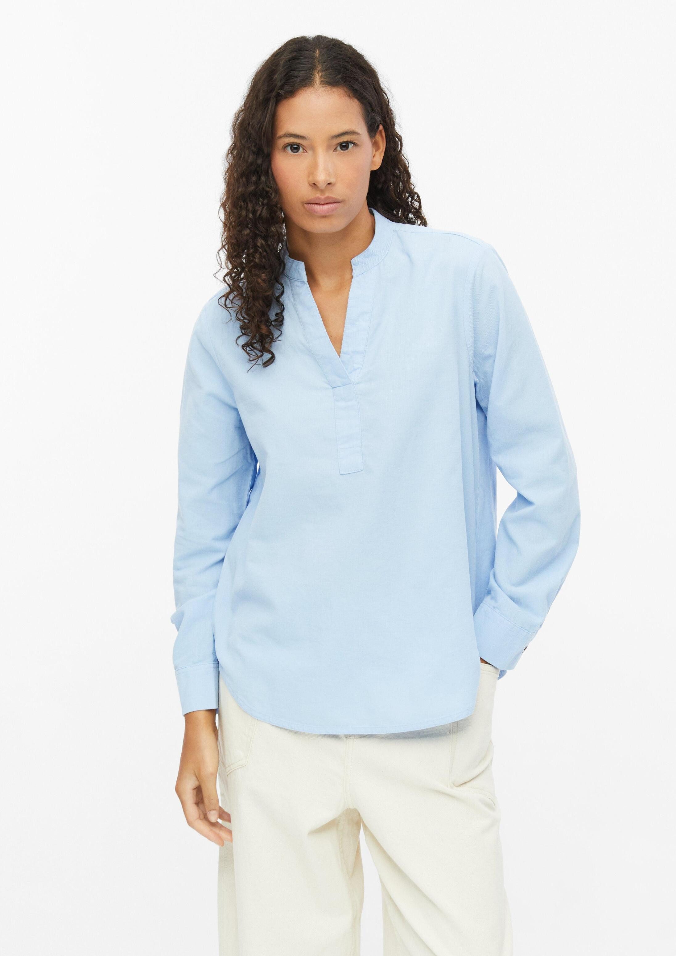 s.Oliver Langarmbluse Bluse Feincord-Bluse mit Stehkragen