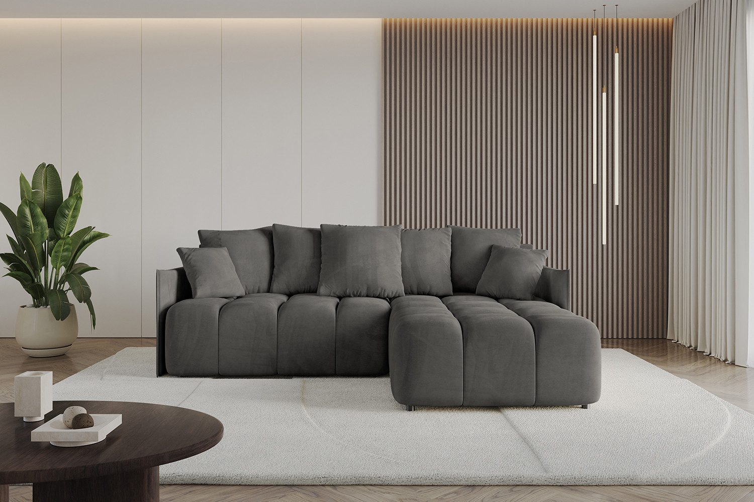 ALTDECOR Ecksofa LONLI-L, Couch mit Schlaffunktion, Stauraum Wohnlandschaft Funktionsecke, Corner Sofa Bett Eckcouch Couch L-Form Schlafcouch Ausziehbar