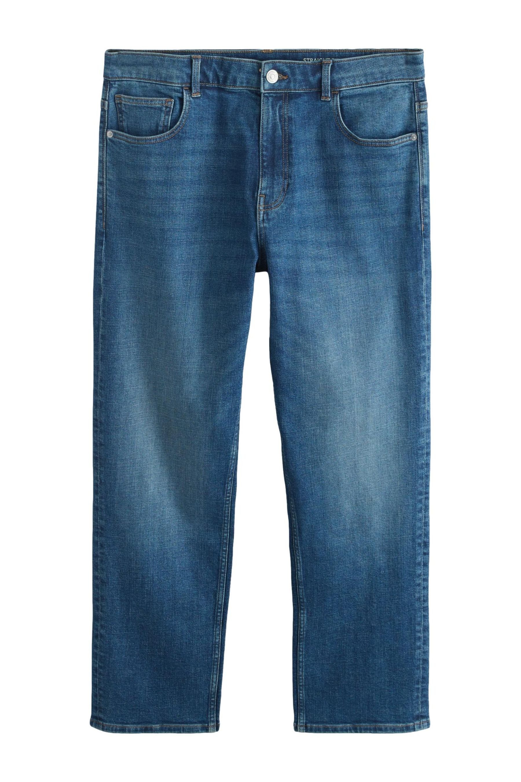 Straight-Jeans Straight-Fit Stretch-Jeans mit Gürtel