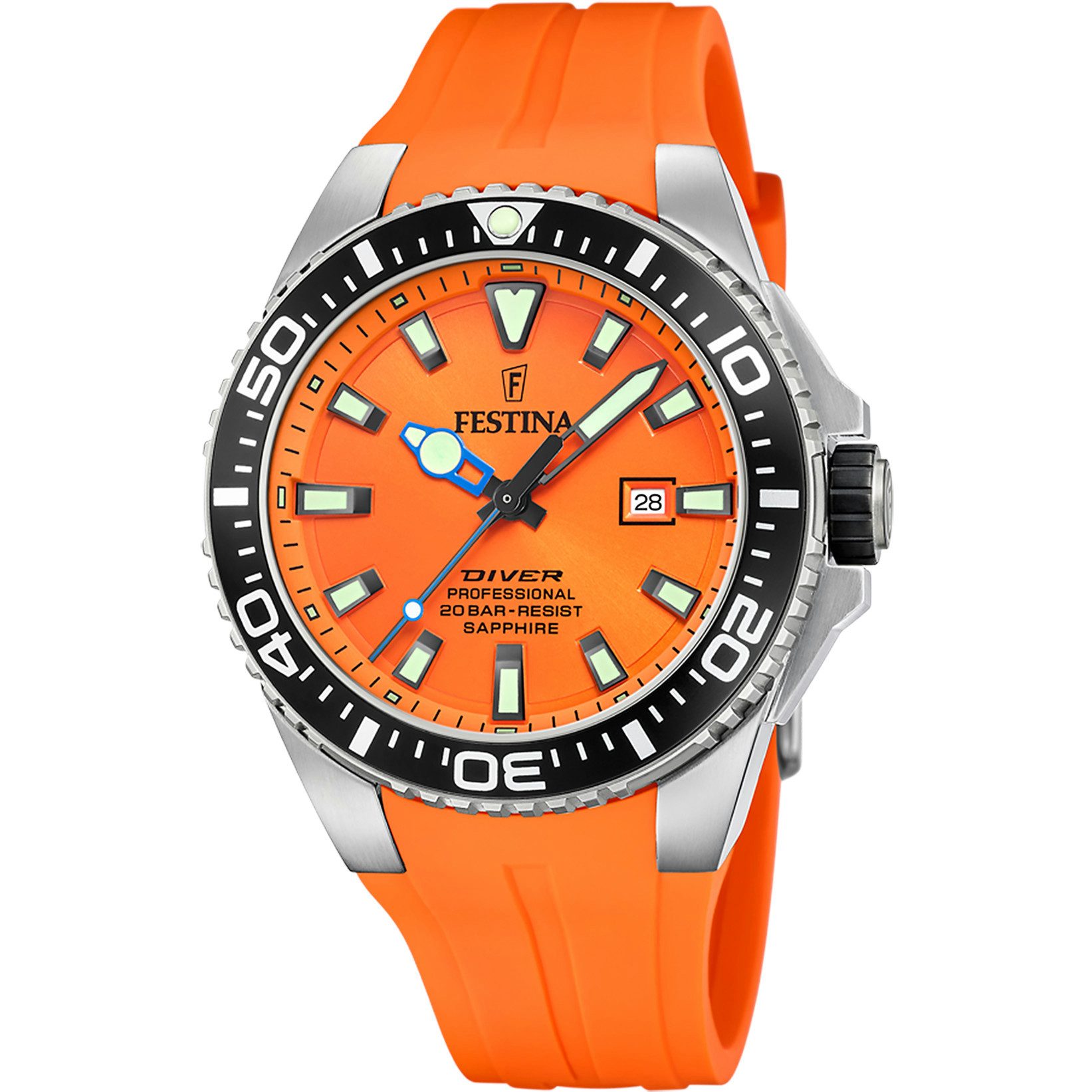 Festina Taucheruhr F20664/4 – Orange, Silikonband, günstig online kaufen