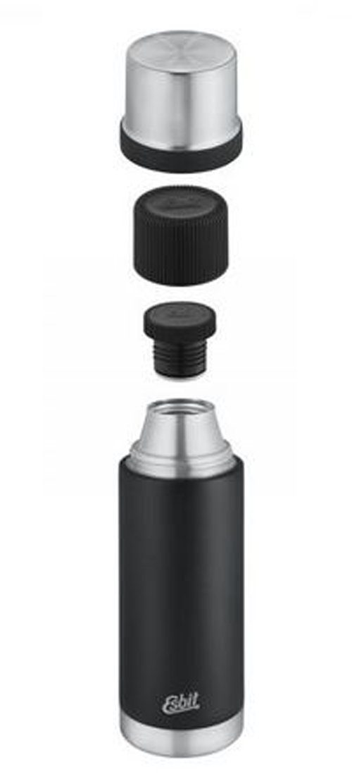 Esbit Thermoflasche, Esbit SCULPTOR Edelstahl Isolierflasche VF750SC-BK, Schwarz