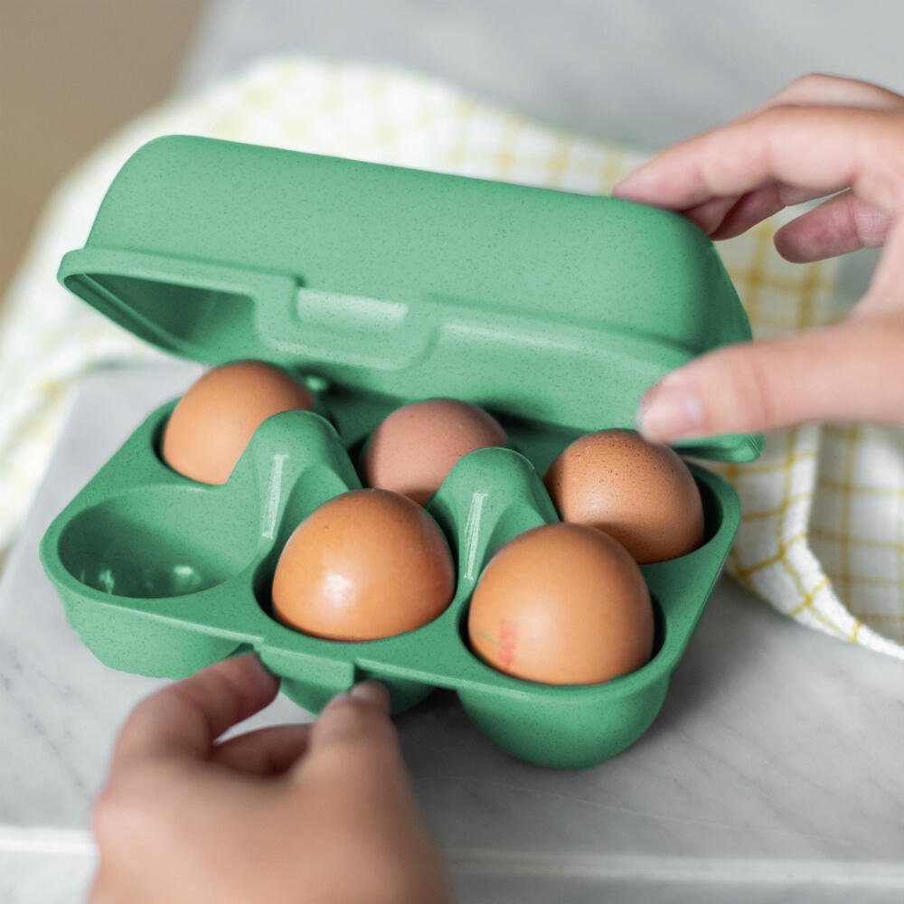 KOZIOL Eierkorb Eierbox Eggs To Go Mini Nature Desert Sand, Kunststoff, für 6 Eier
