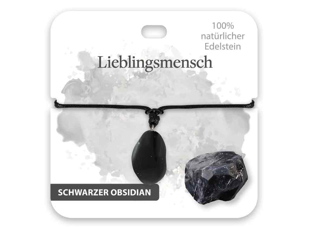 bb Klostermann Kette mit Anhänger BB Klostermann Edelstein Kette Schwarzer Obsidian Lieblingsmensch