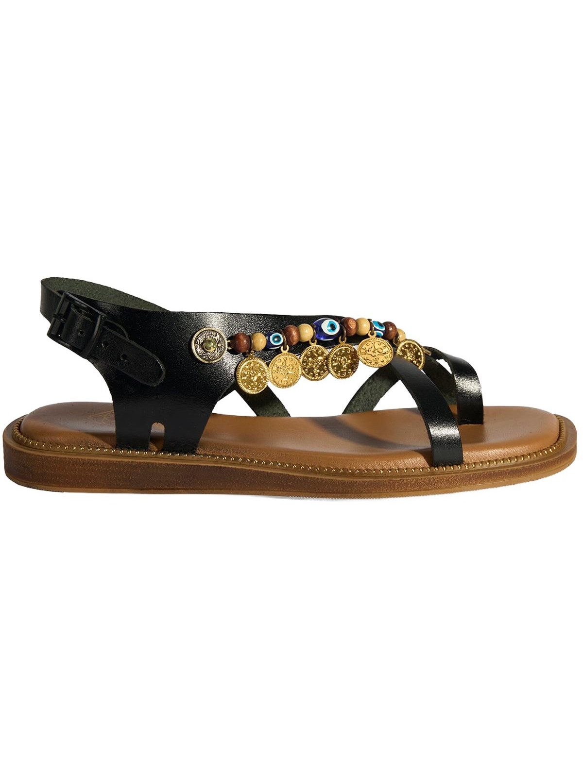 Desa Damen-Sandalen – Atmungsaktives Obermaterial und Futter aus Leder, fl Slipper