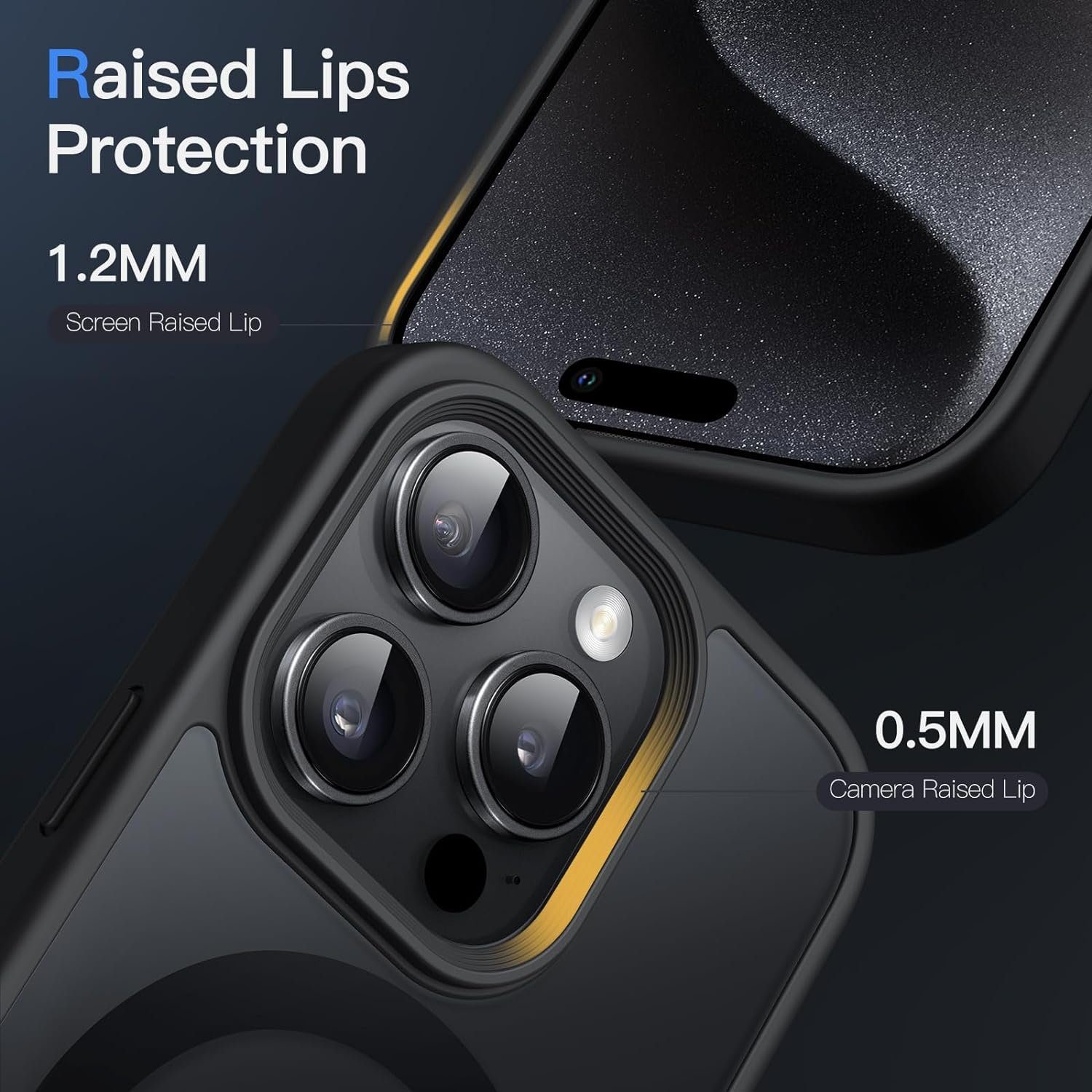 MSM Handyhülle Hülle für Apple iPhone 15 Pro / Max Hard Schutz Case Schwarz – Bild 4 von 5