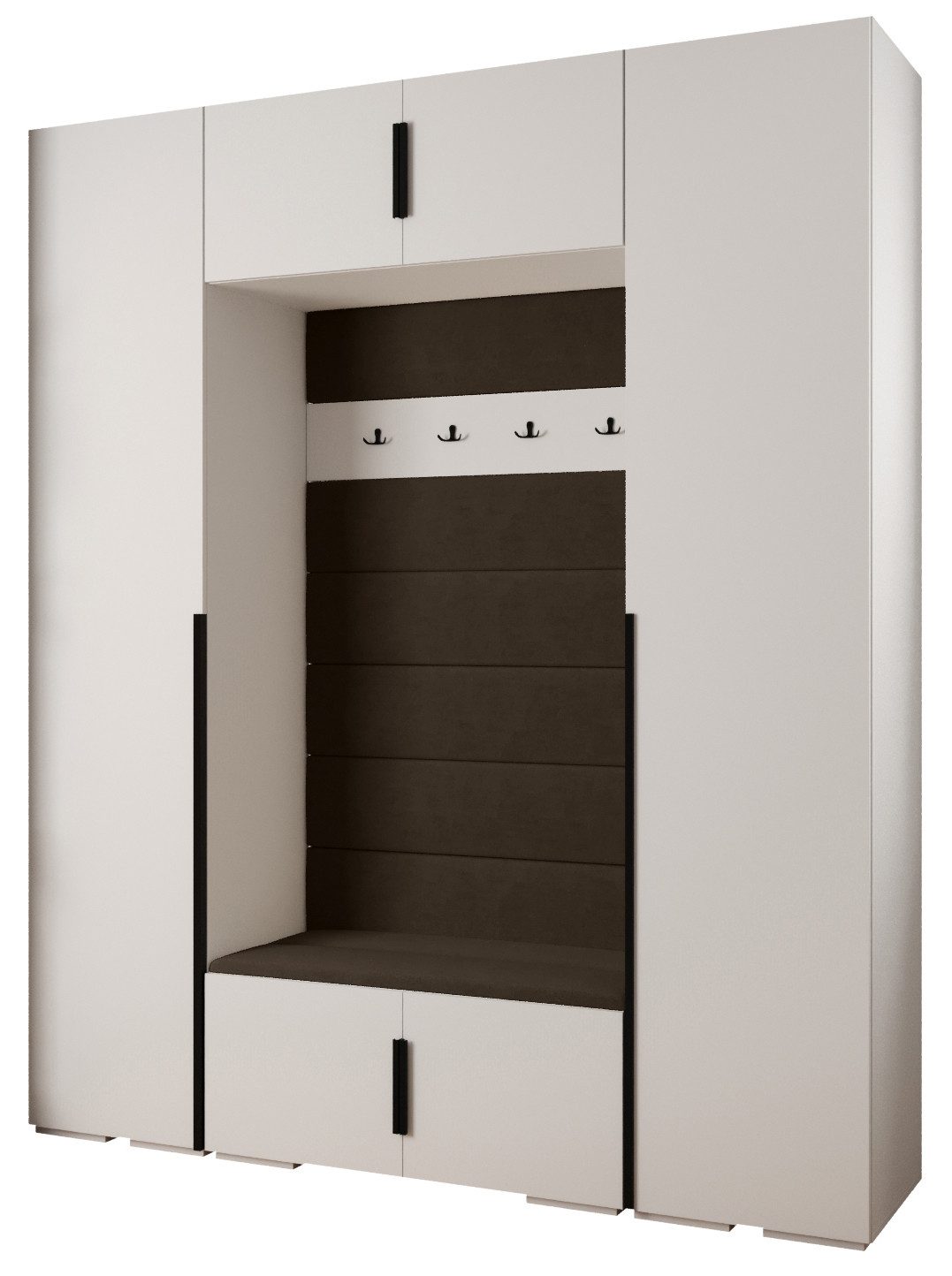 ABIKS MÖBEL Kompaktgarderobe INOVA 1 SATZ 13 Möbelset, Garderobe mit Kleiderstange und Regalen