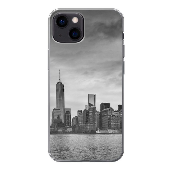 MuchoWow Handyhülle Manhattan New York in schwarz und weiß Handyhülle Apple iPhone 13 Mini Smartphone-Bumper Print Handy