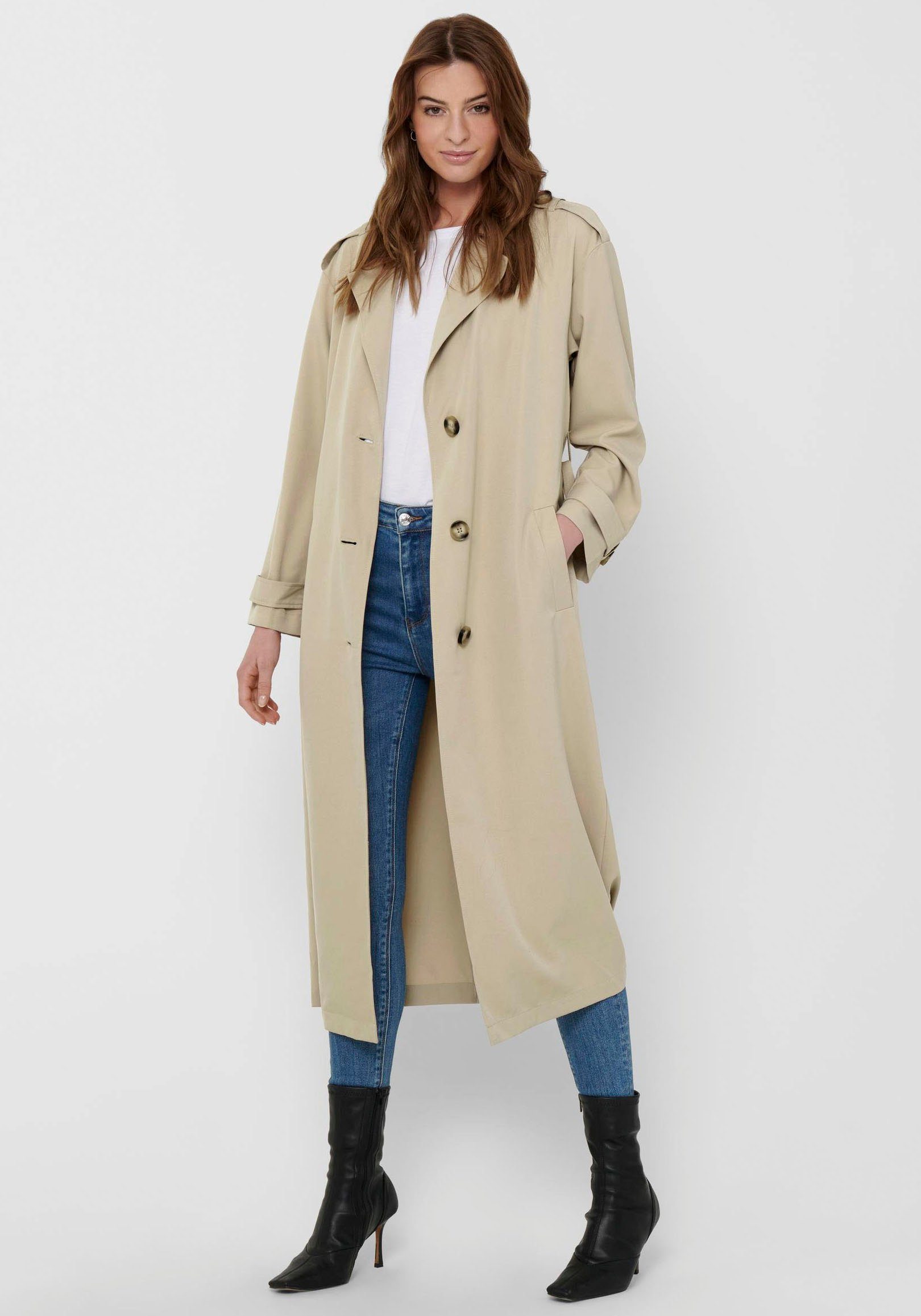 OTW ONLY TRENCHCOAT ONLLINE X-LONG Humus Trenchcoat NOOS