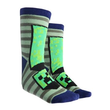 Minecraft Langsocken Minecraft Creeper Kinder Jungen lange Socken 6er Pack (6-Paar) Gr. 27 bis 38