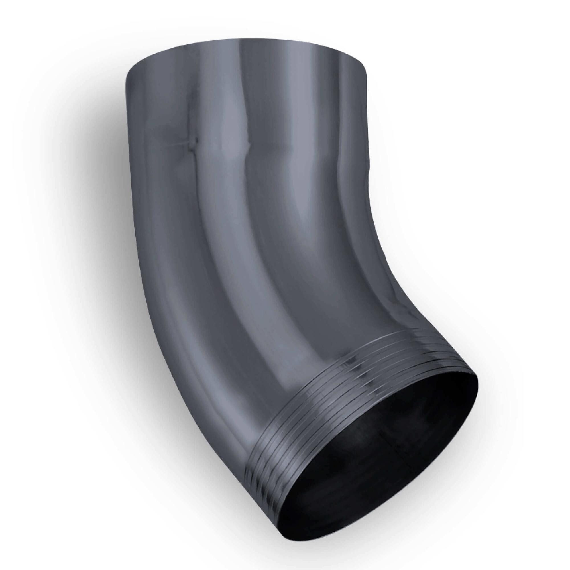 Zambelli Regenfallrohr, (Fallrohrbogen 40 Grad verzinkt, einteilig gefalzt DN 80 Anthrazit), Rohrbogen hoher Korrosionsschutz, einfache Montage ohne löten