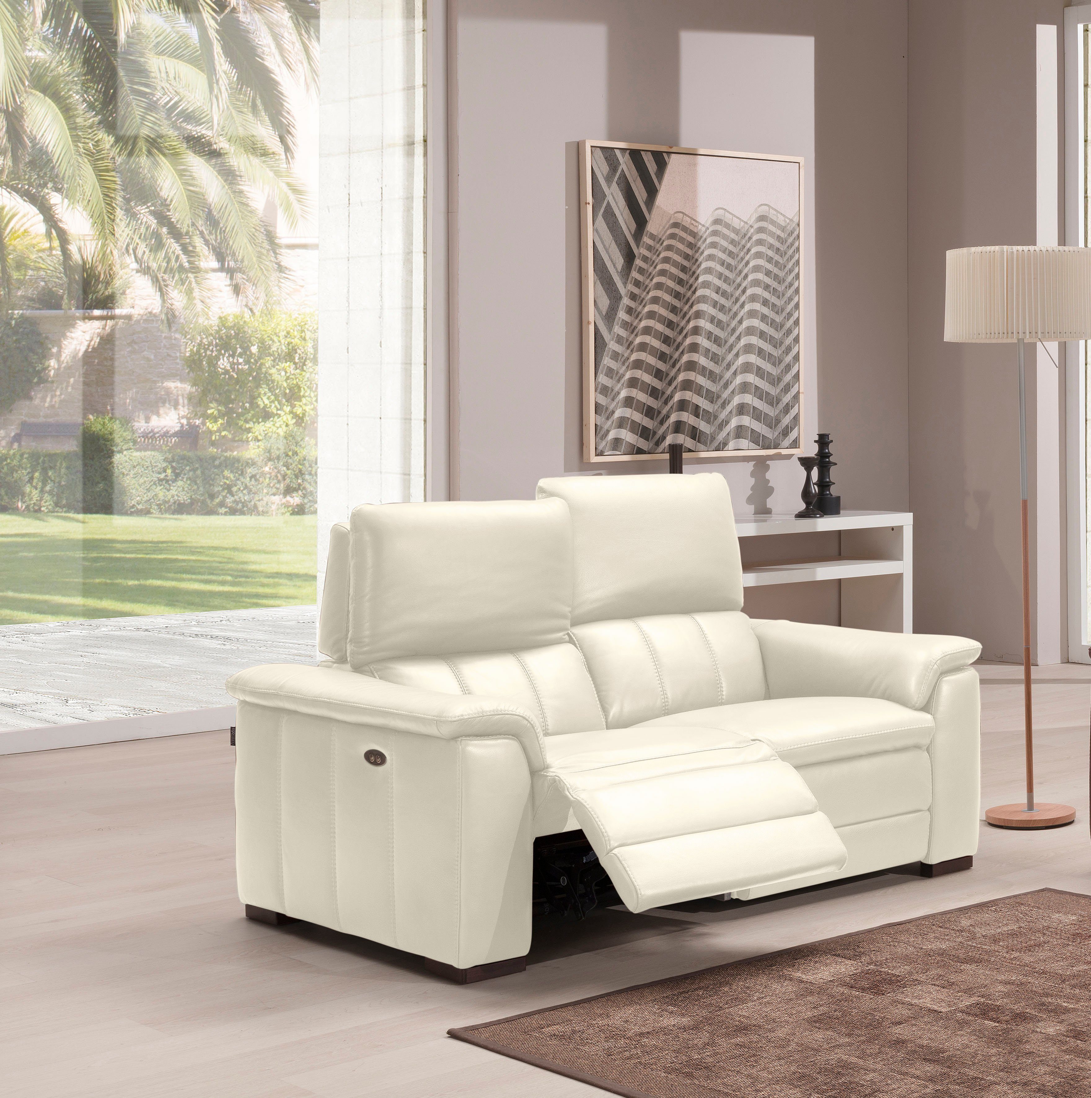 Egoitaliano 2-Sitzer Capucine hoher Sitzkomfort, erstklassiger Relaxkomfort, elegant, wahlweise mit elektrisch oder manuell verstellbarer Relaxfunktion