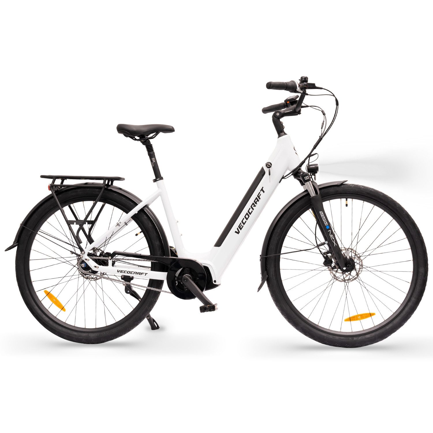 VECOCRAFT E-Bike Cityrad Trekkingrad 28’’ Pedelec 48V 12Ah Akku bis zu 120km 80Nm IRIS, 7 Gang Shimano, Mittelmotor, 576 Wh, E-Citybike Elektrofahrrad für Damen u. Herren